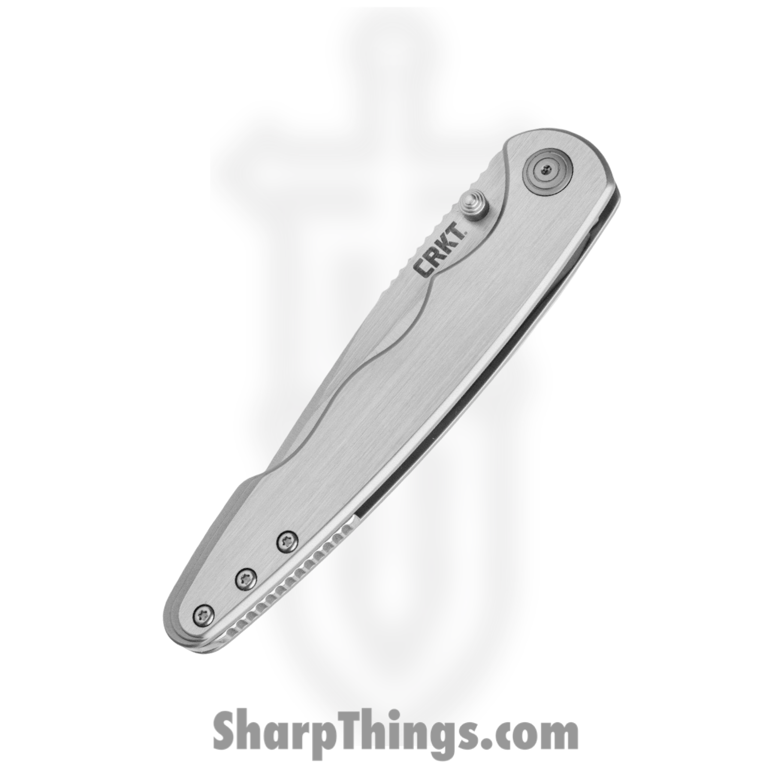 CRKT - 7016 - Flat Out - Assisted Open Knife - 8Cr13MoV Satin Wharncliffe - Steel - Silver - Image 2