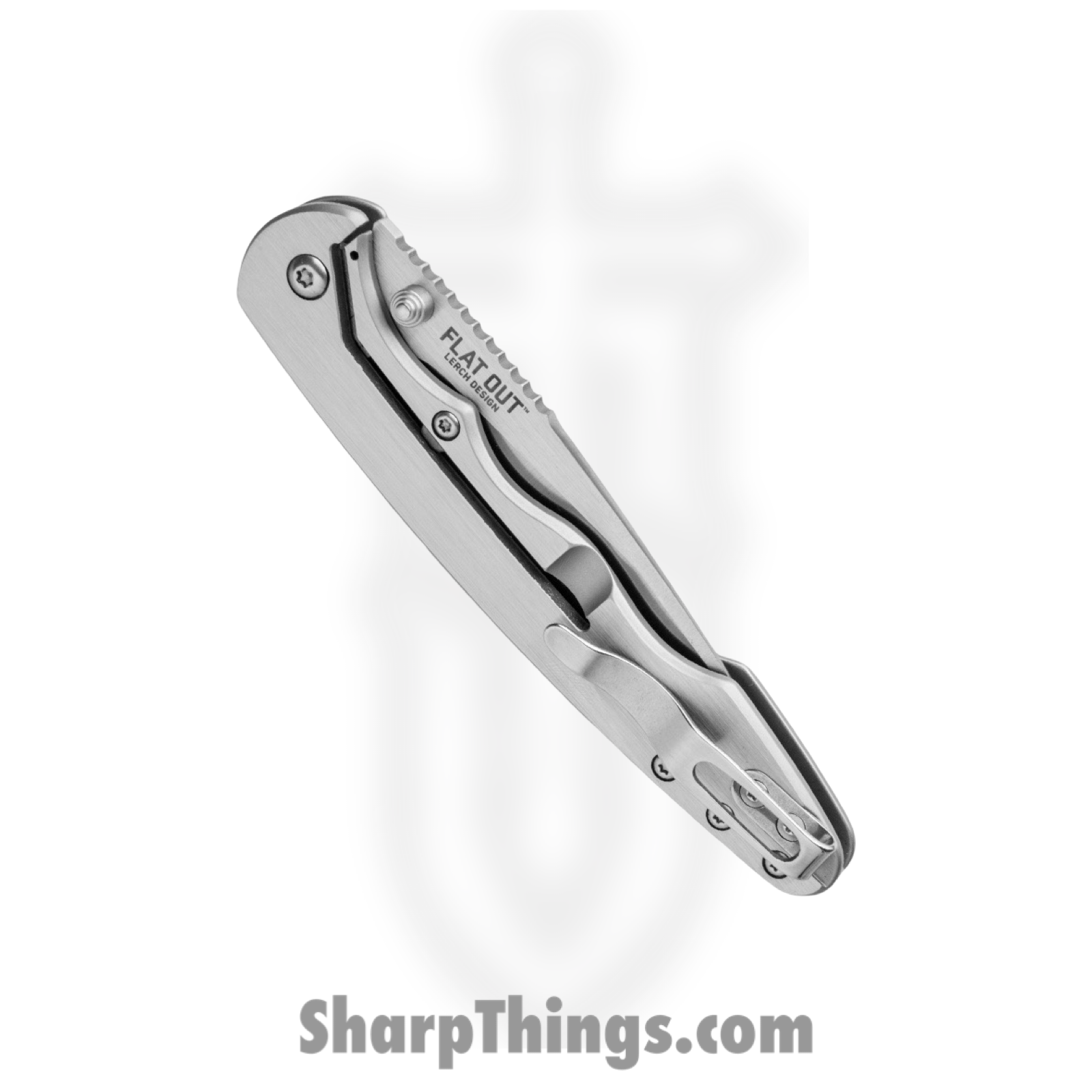 CRKT - 7016 - Flat Out - Assisted Open Knife - 8Cr13MoV Satin Wharncliffe - Steel - Silver - Image 3