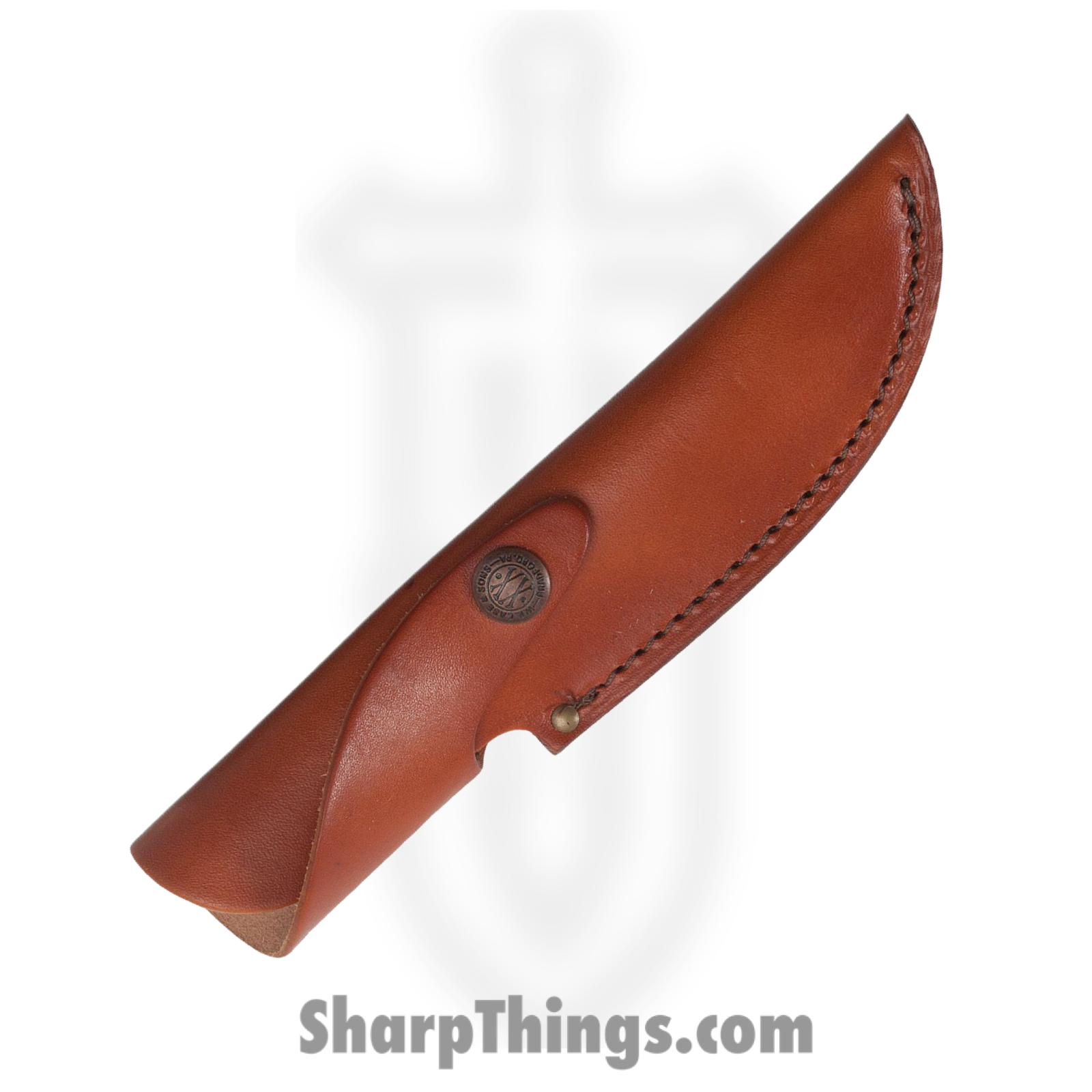 Case Cutlery - CA10340 - Mushroom Cap Hunter - Fixed Blade Knife - Tru-Sharp Stainless Polished Guthook - Stacked Leather - Brown - Image 2