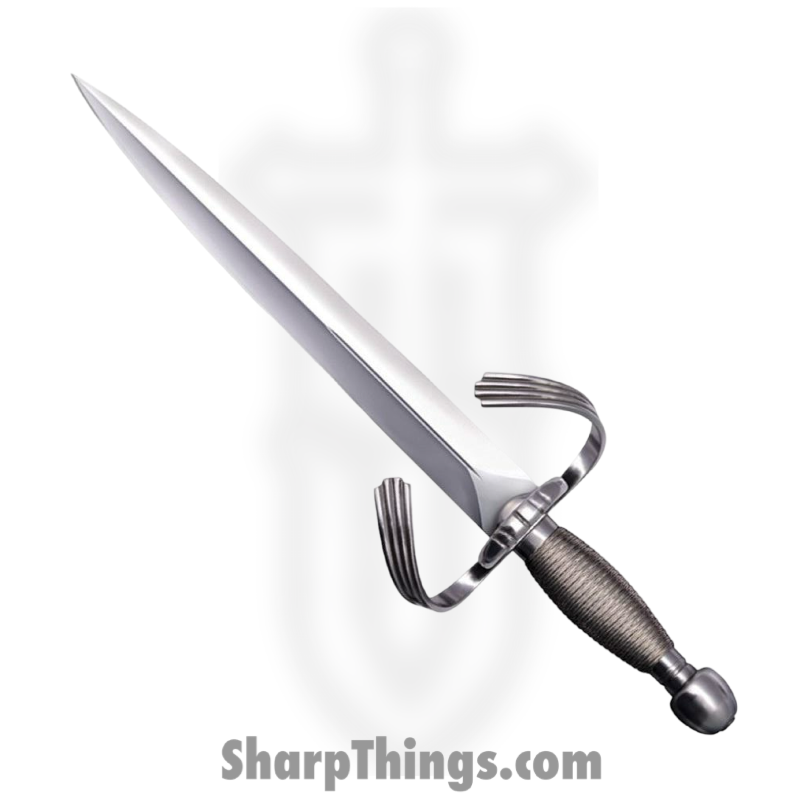 Cold Steel - CS88EKA - Large Parrying Dagger - Fixed Blade Knife - 1055 HC Satin - Wire Wrapped - Silver