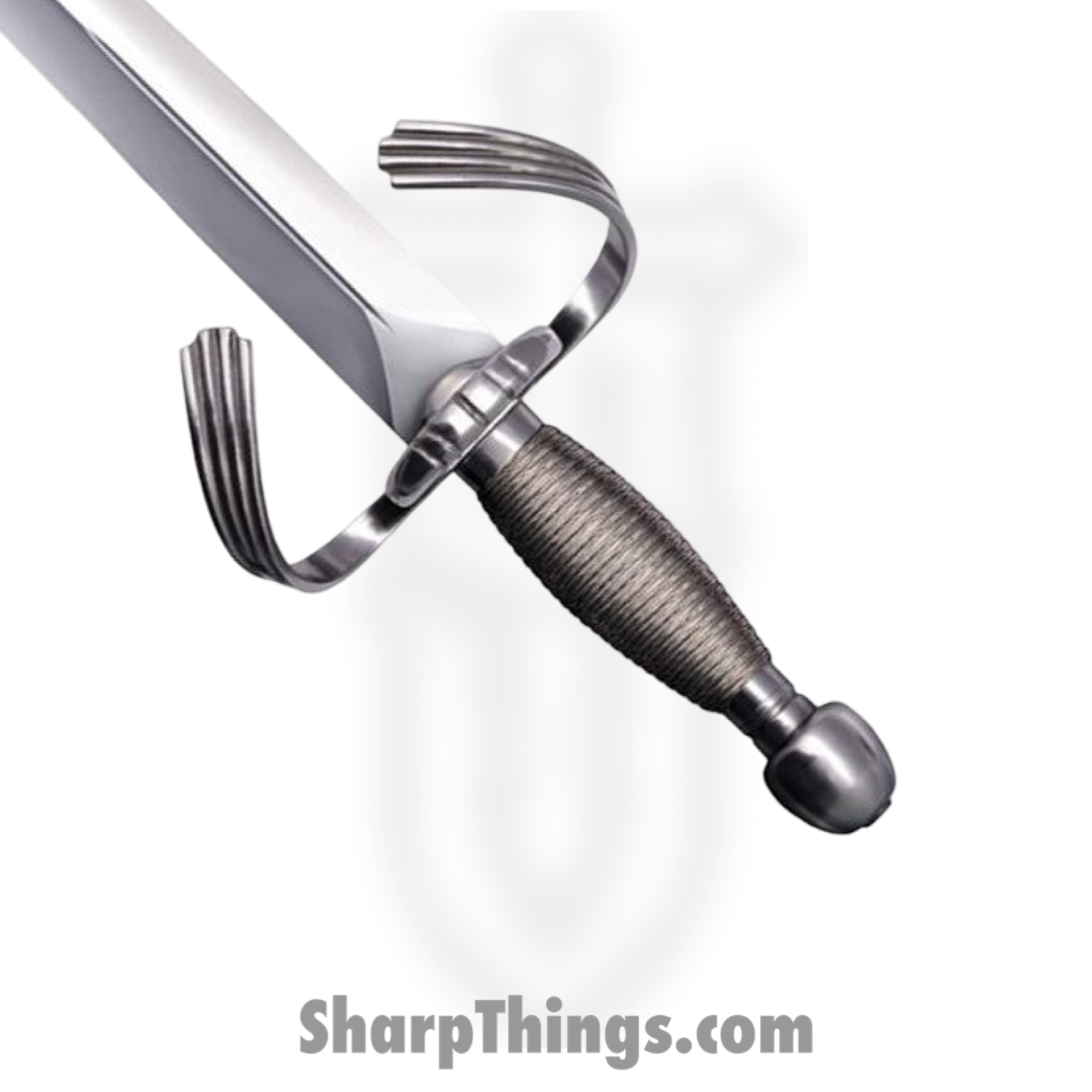 Cold Steel - CS88EKA - Large Parrying Dagger - Fixed Blade Knife - 1055 HC Satin - Wire Wrapped - Silver - Image 2
