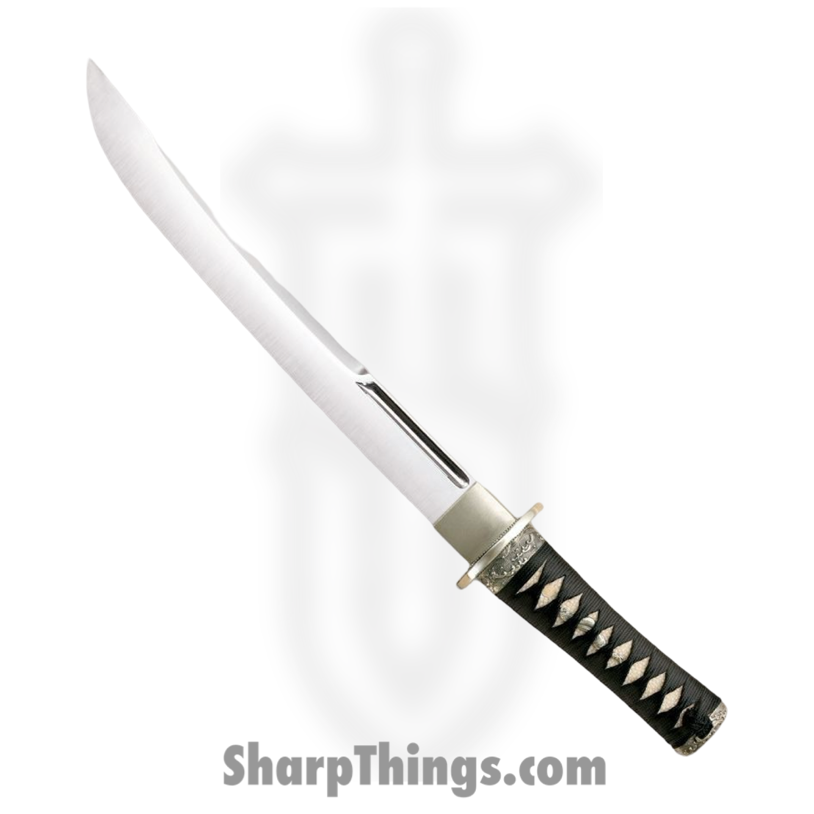 Cold Steel - CS88T - Emperor Series O Tanto - Fixed Blade Knife - 1060 HC Satin Katana - Cord Wrapped - Black