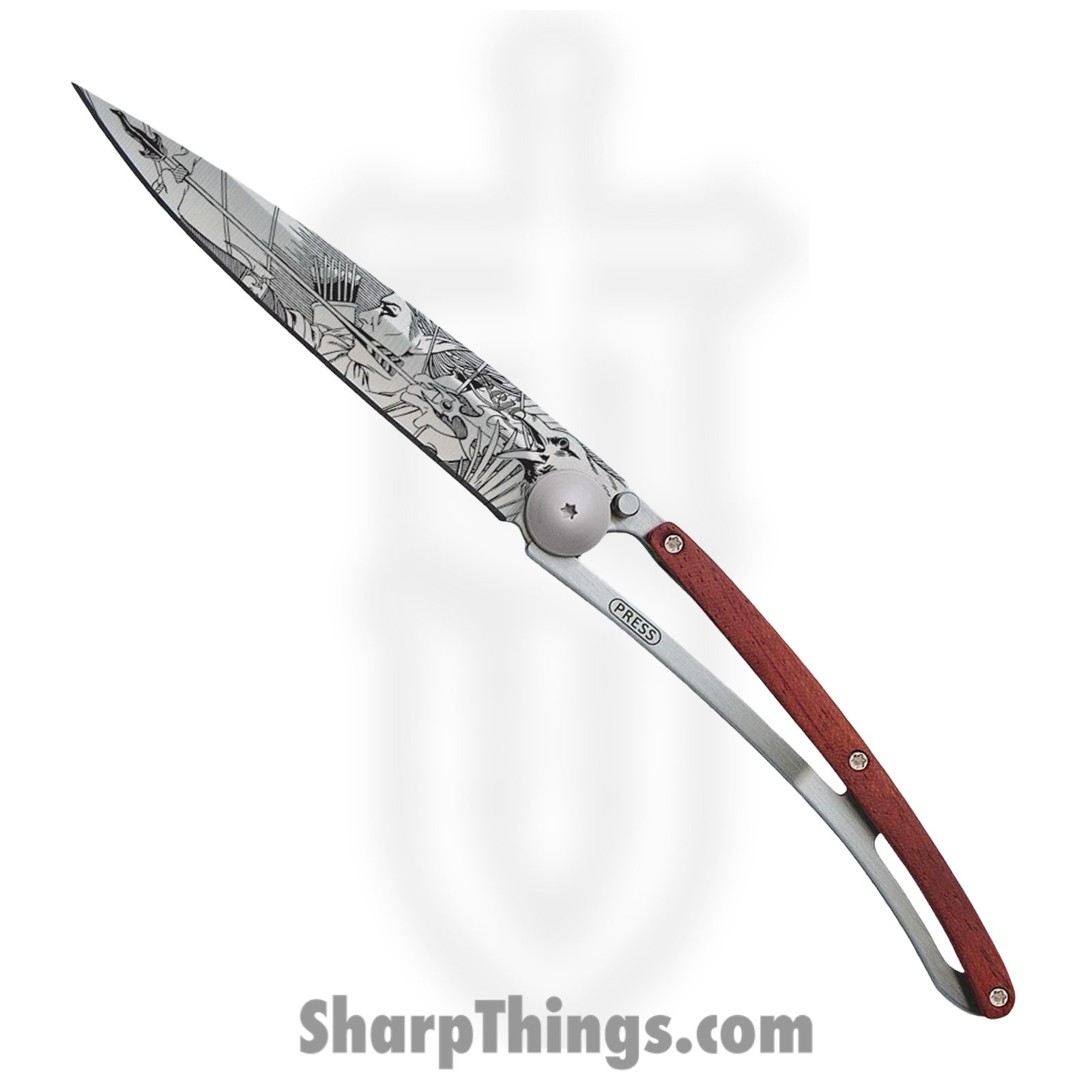 Deejo - DEE1CB027 - Fantasy Elf 37g - Folding Knife - 420 SS Matte Drop Point - Coralwood SS - Brown