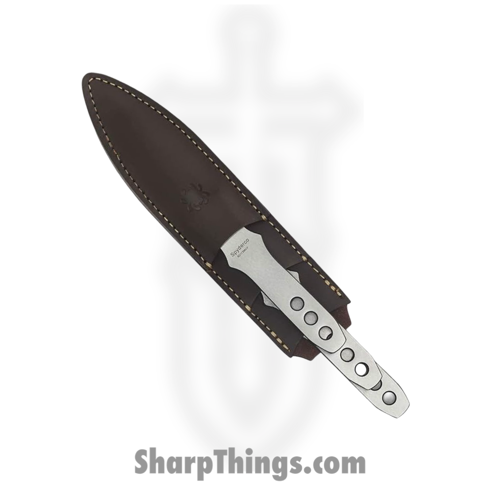 Spyderco - SCTK01SM - Spyderthrowers Small - Fixed Blade Knife - 8Cr13MoV - 8Cr13MoV - Silver - Image 3