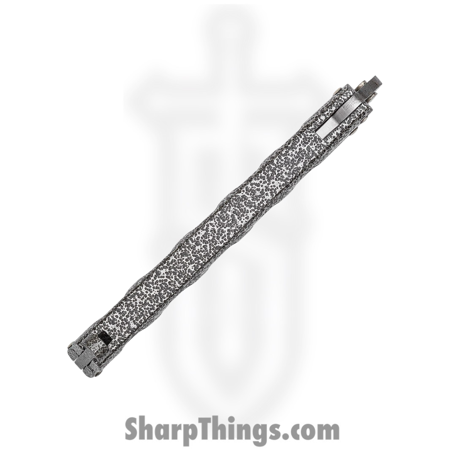 Bear & Son - BC114AD - Butterfly Silver Vein - Balisong - Damascus Damascus Tanto - Powder Coated Zinc - Silver Black - Image 5