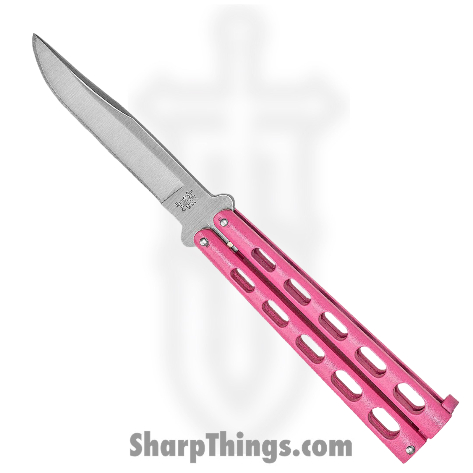 Bear & Son - BC114PK - Butterfly - Balisong - 440 SS Satin Clip Point - Powder Coated Zinc - Pink