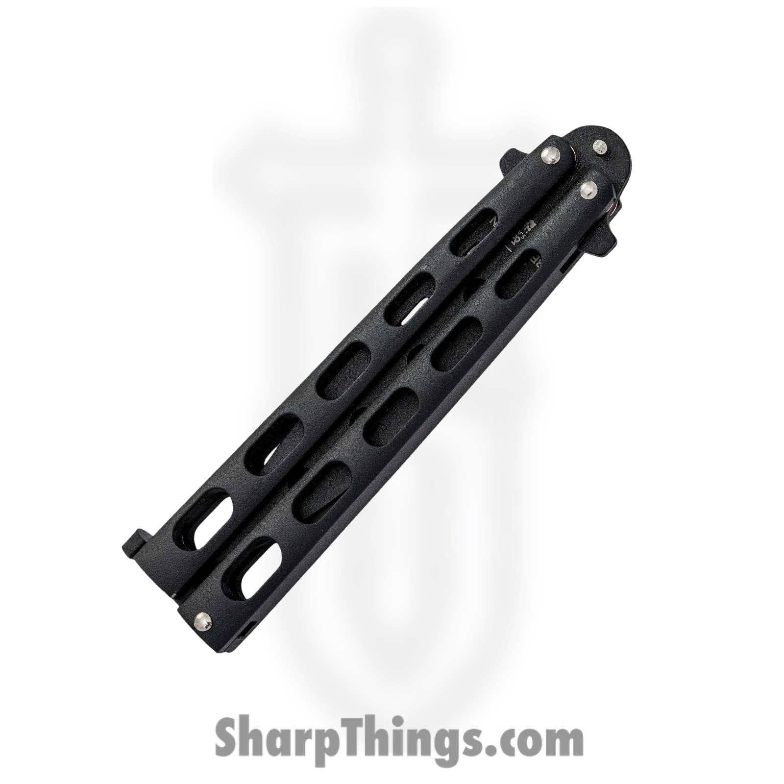 Bear & Son - BC115BTR - Butterfly Trainer - Balisong - 1095 HC Coated Drop Point - Powder Coated Zinc - Black - Image 4