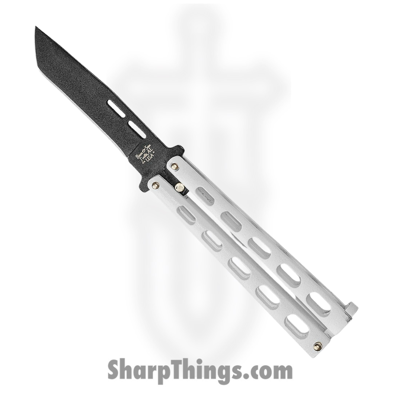Bear & Son - BC115TANW - Butterfly - Balisong - 1095 HC Coated Tanto - Powder Coated Zinc - Black