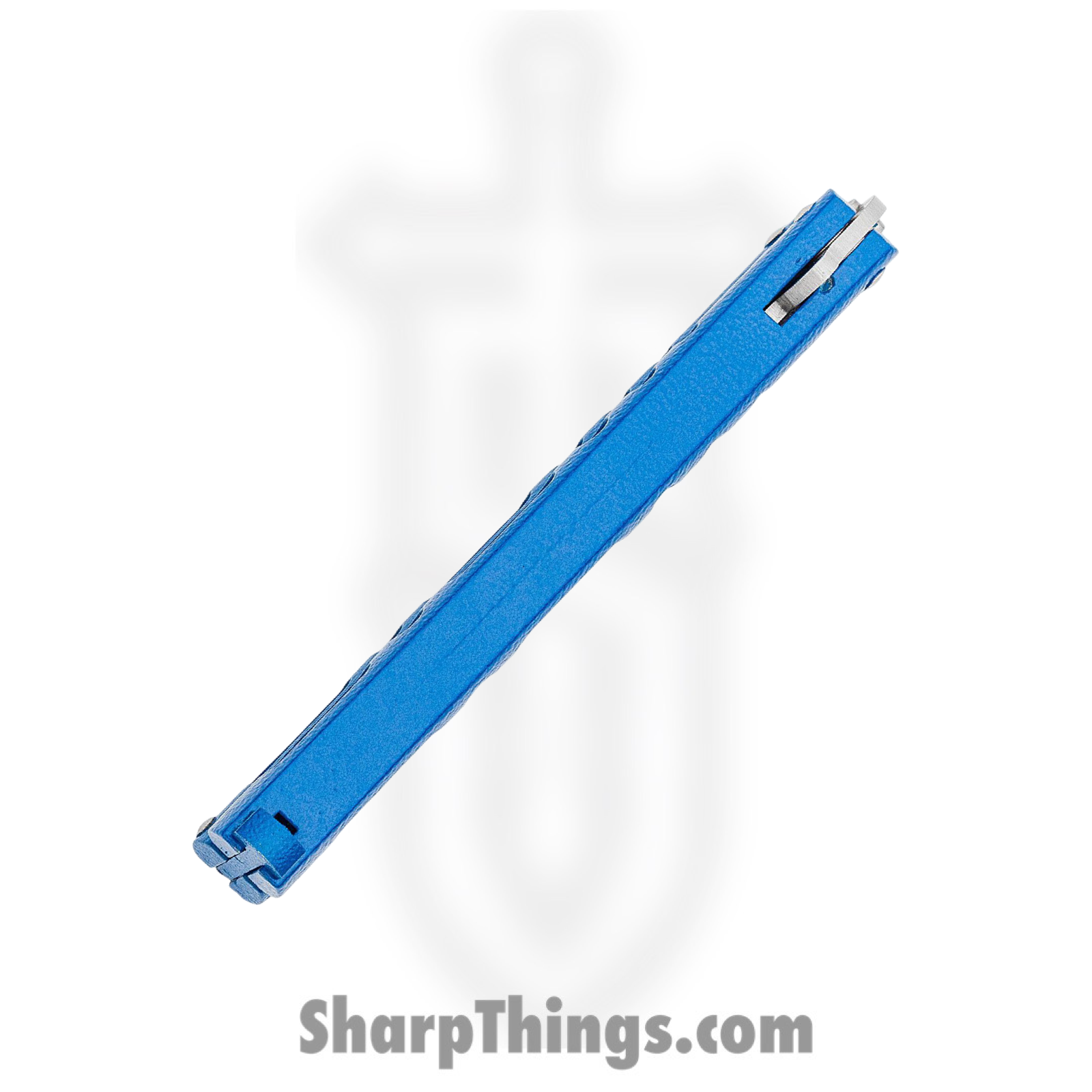 Bear & Son - BC117BL - Butterfly - Balisong - 440 SS Satin Clip Point - Powder Coated Zinc - Blue - Image 4