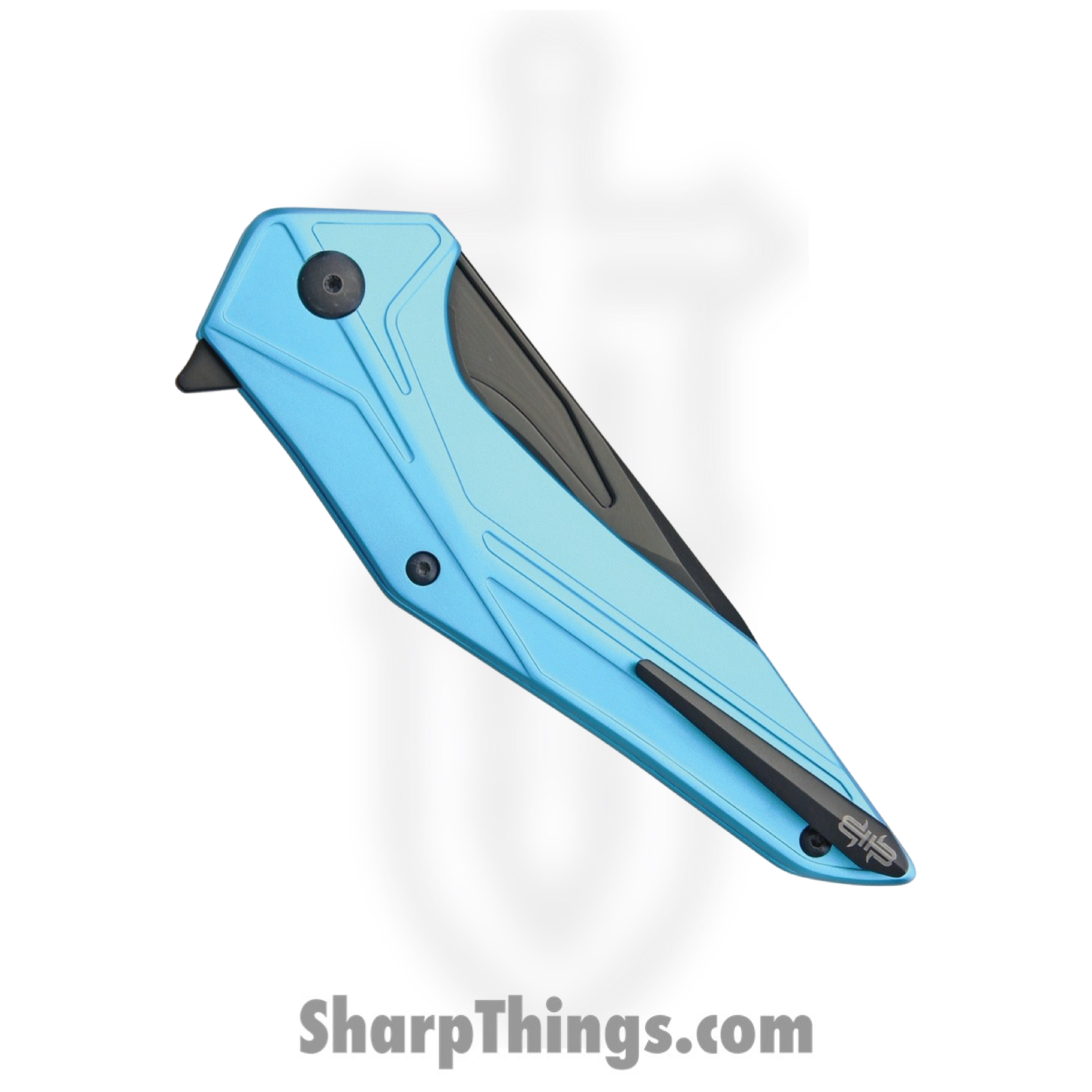 Brous Blades - BRB249 - Tyrant - Folding Knife - D2 Coated Tanto - Aluminum - Blue - Image 2