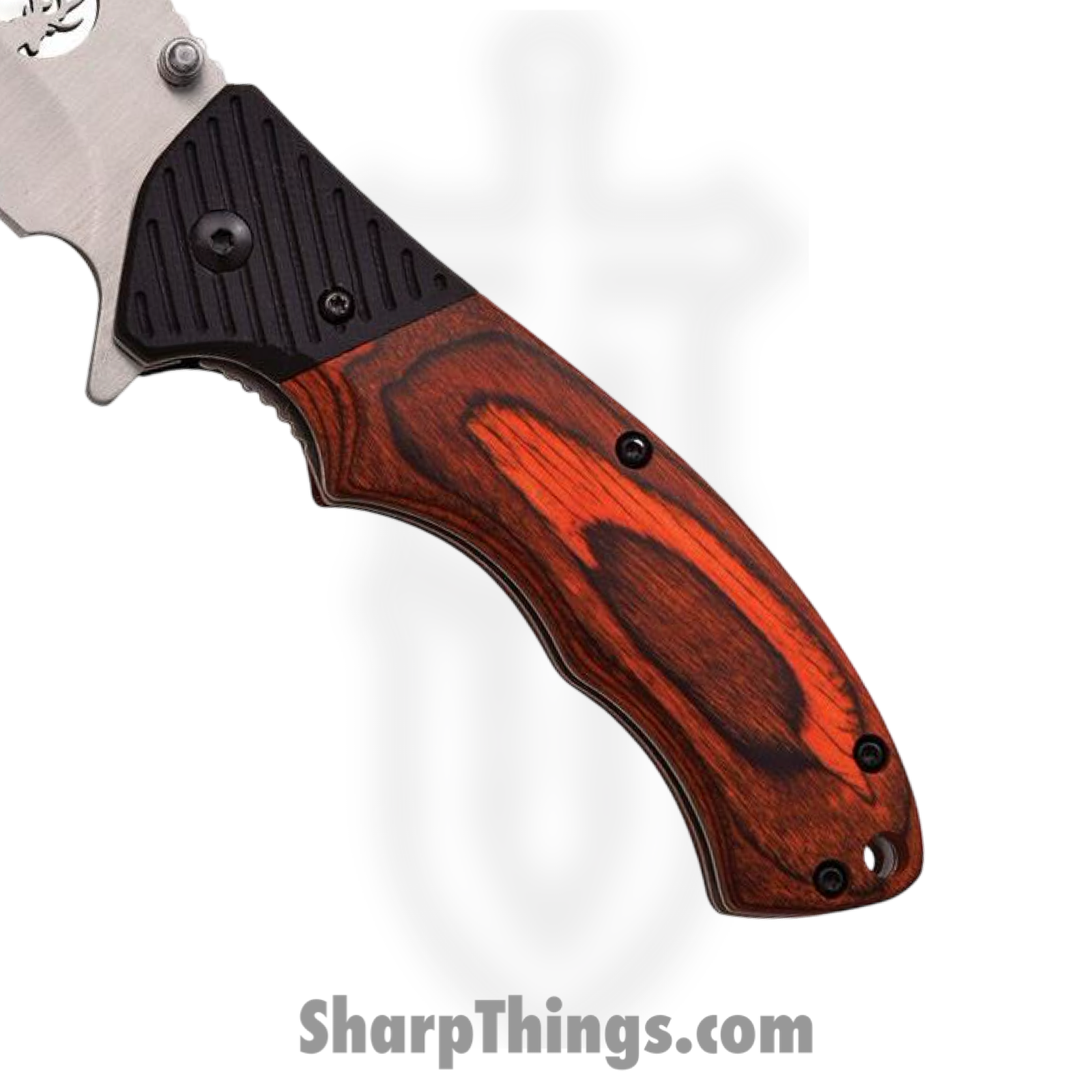 Elk Ridge - ER566SPW - Pakkawood Linerlock - Folding Knife - Stainless Satin Drop Point - Pakkawood G10 - Red Black - Image 3