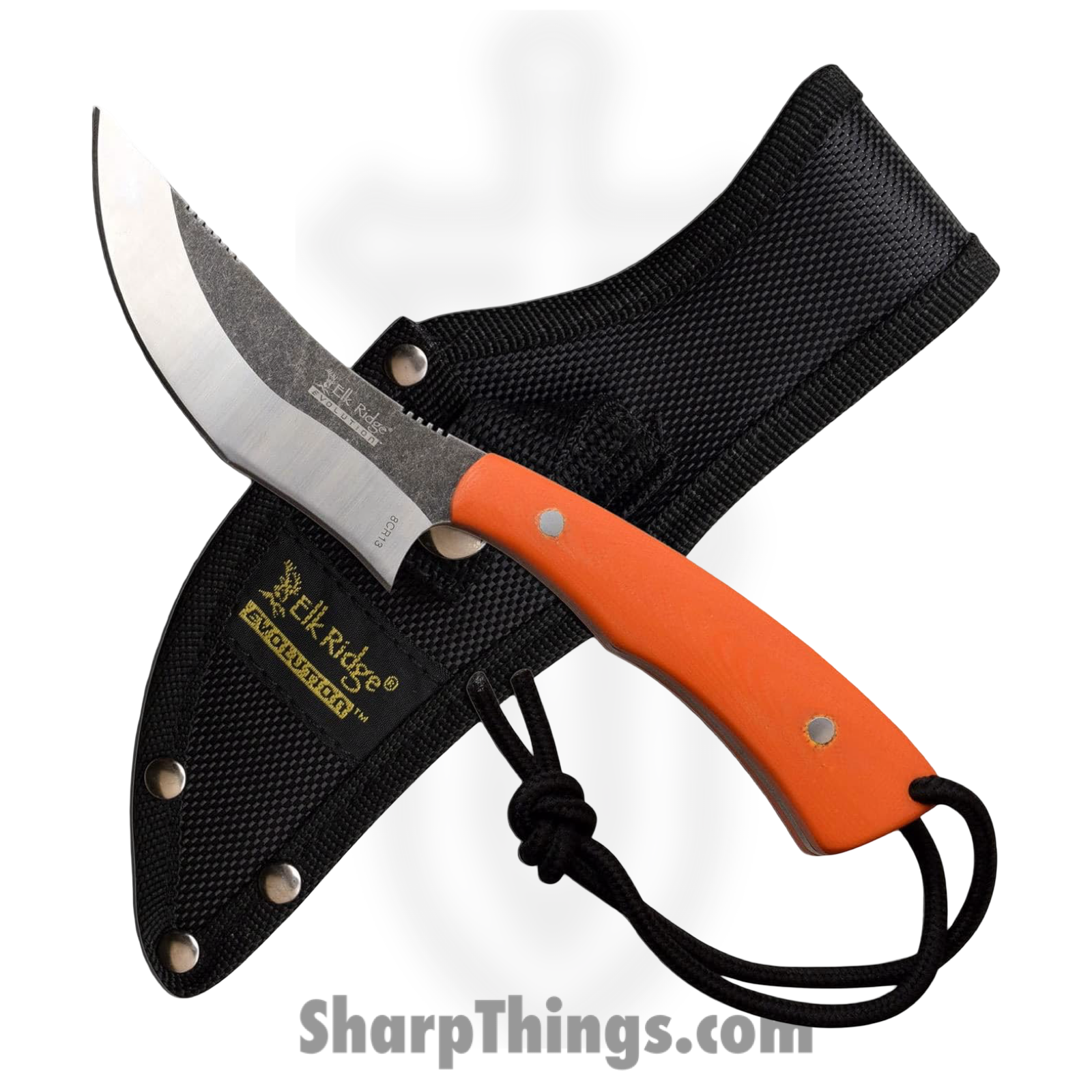 Elk Ridge - EREFIX012OR - Evolution - Fixed Blade Knife - 8Cr13MoV Two Tone Clip Point - Micarta - Orange