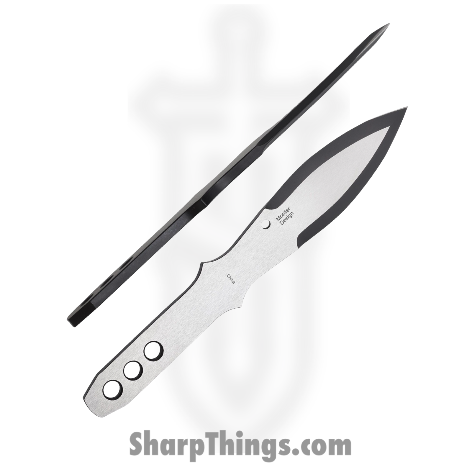 Spyderco - SCTK01MD - Medium 3 Piece Set - Fixed Blade Knife - 8Cr13MoV Two Tone Spear Point - Skeletonized - Silver - Image 2