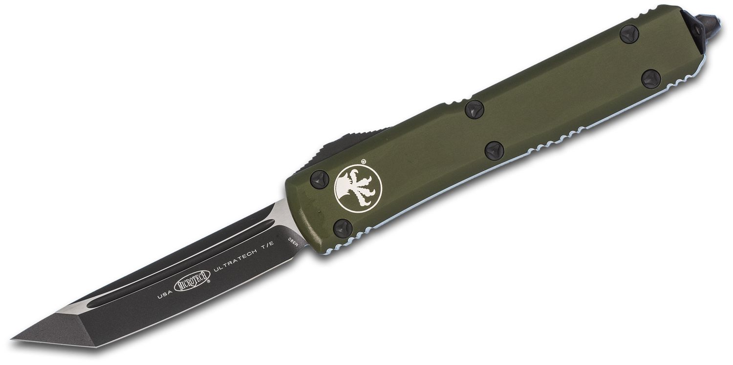 Microtech - 123-1OD - Ultratech - OTF Auto - Elmax, M390, 204P Coated Tanto - 6061-T6 Aluminum - OD Green - Image 4