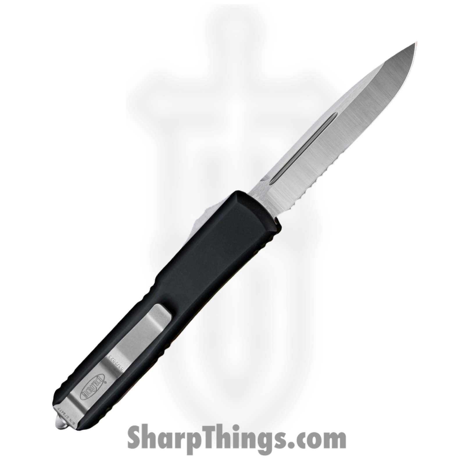 Microtech - 121-5 - Ultratech - OTF Auto - M390, 204P, Elmax, or XHP Satin Drop Point P/S - Aluminum - Black - Image 2