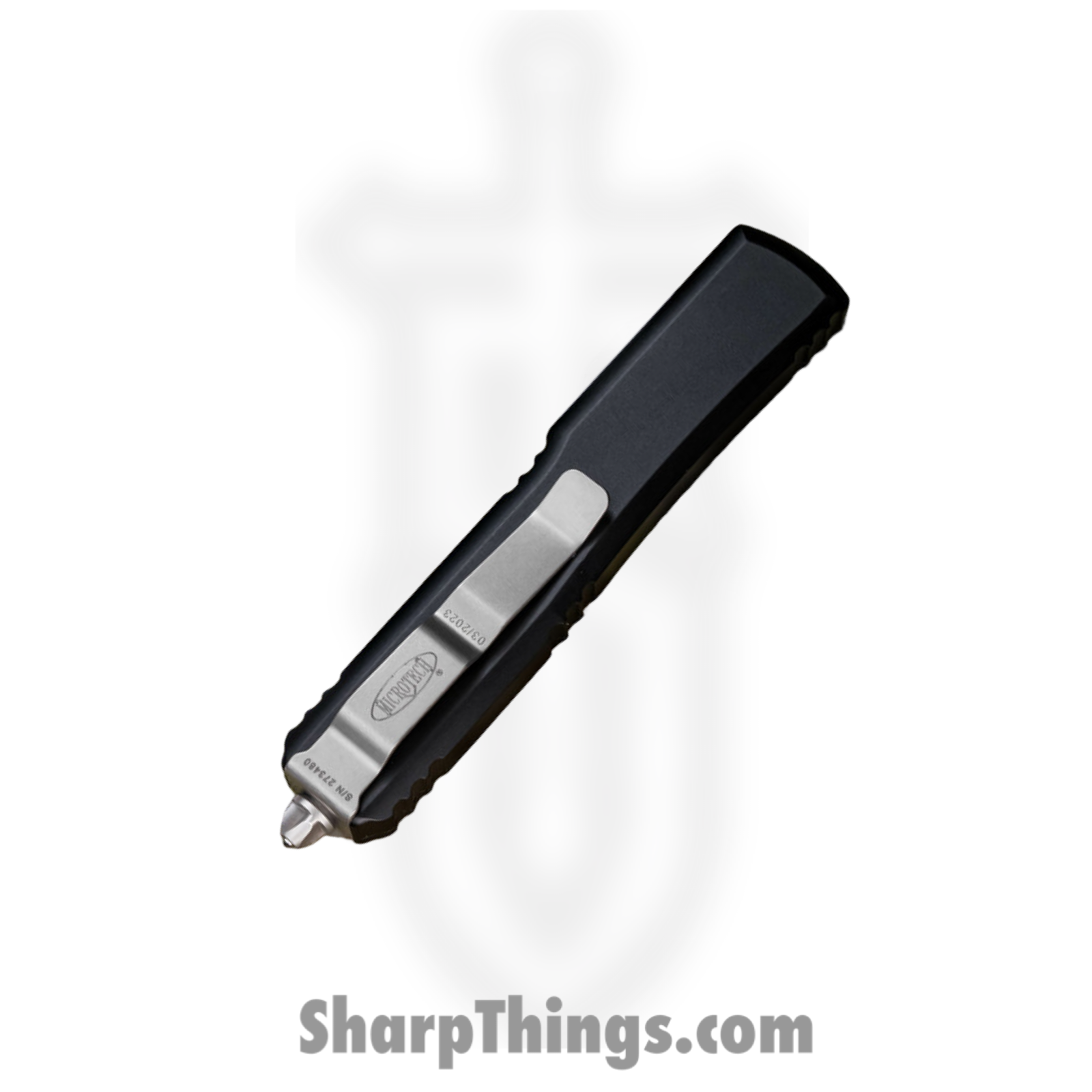 Microtech - 121-5 - Ultratech - OTF Auto - M390, 204P, Elmax, or XHP Satin Drop Point P/S - Aluminum - Black - Image 4