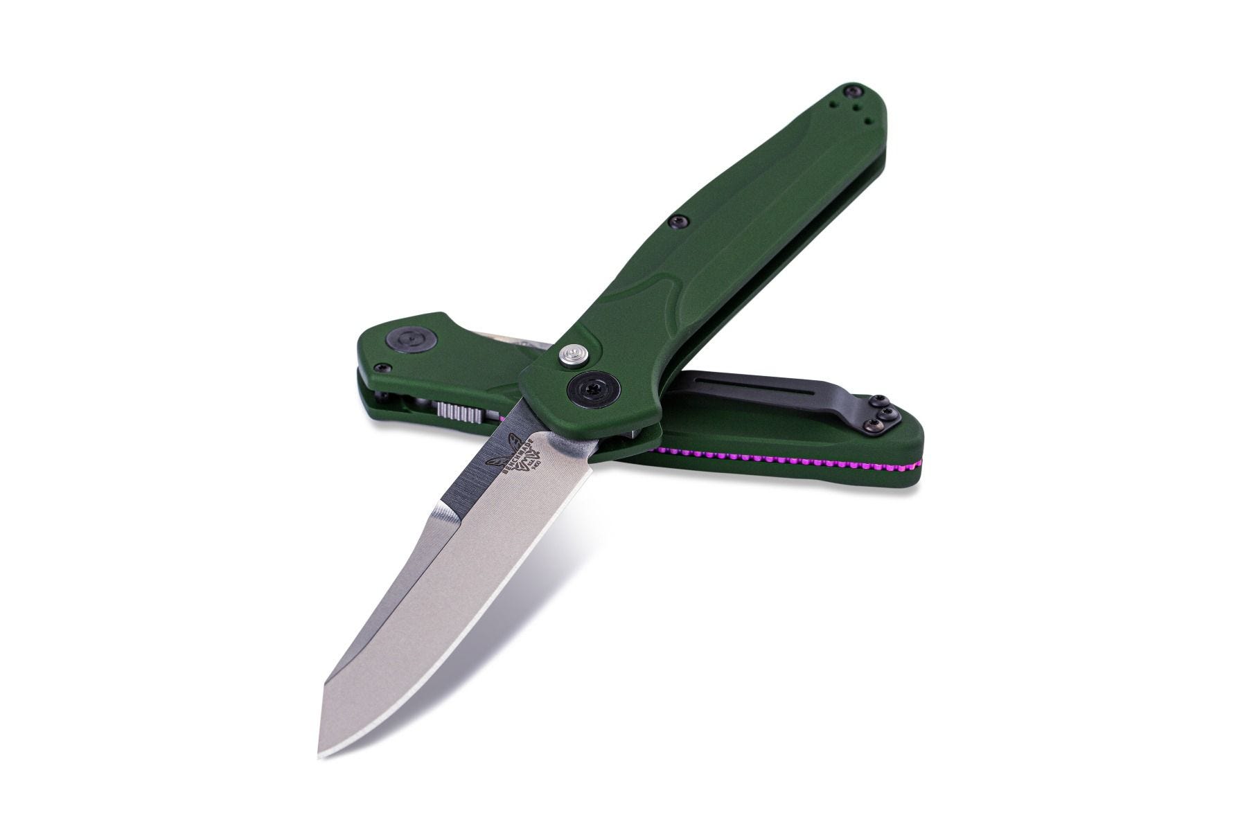 Benchmade - 9400 - Osborne - Automatic Knife - S30V Satin Modified Reverse Tanto - Aluminum - Green - Image 11