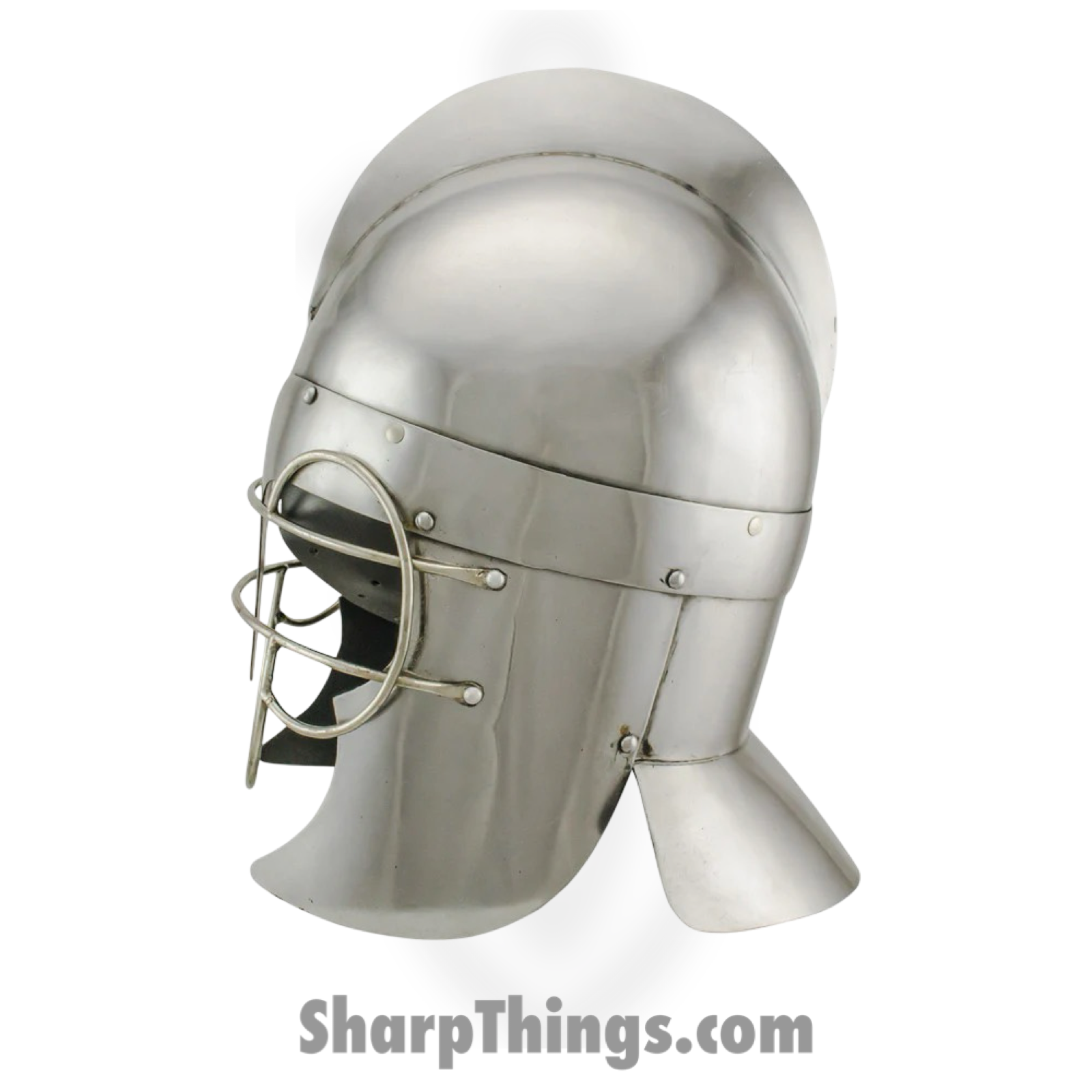 Roman Troopers - BR-HL-32 - Wire Guard Helmet - Carbon Steel - Natural - Image 2