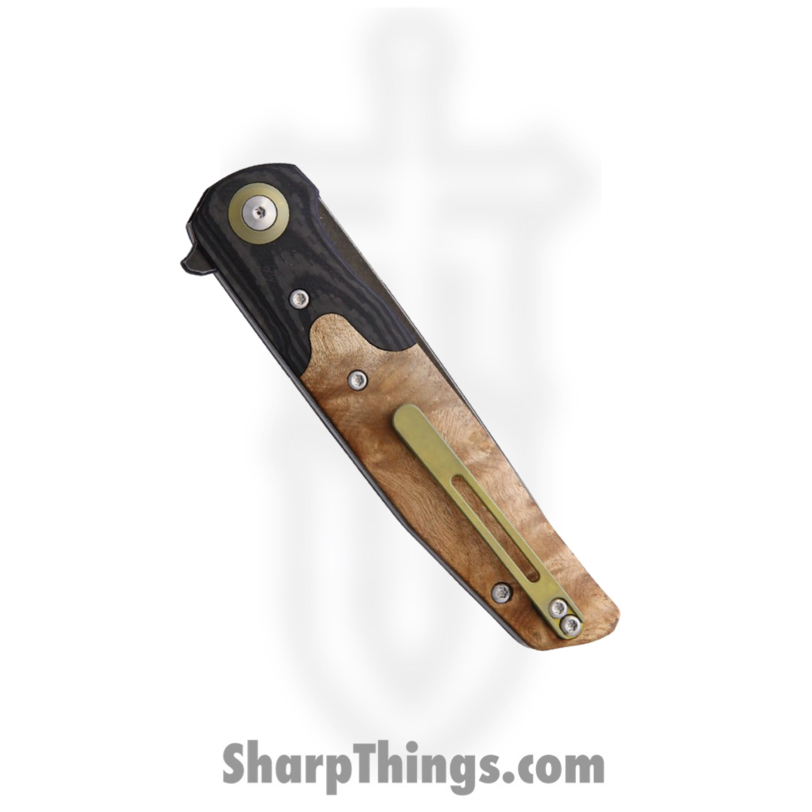 Bestech Knives - BTKG19E - Ascot - Folding Knife - D2 Blackwash Drop Point - Burl Wood - Brown Black - Image 2