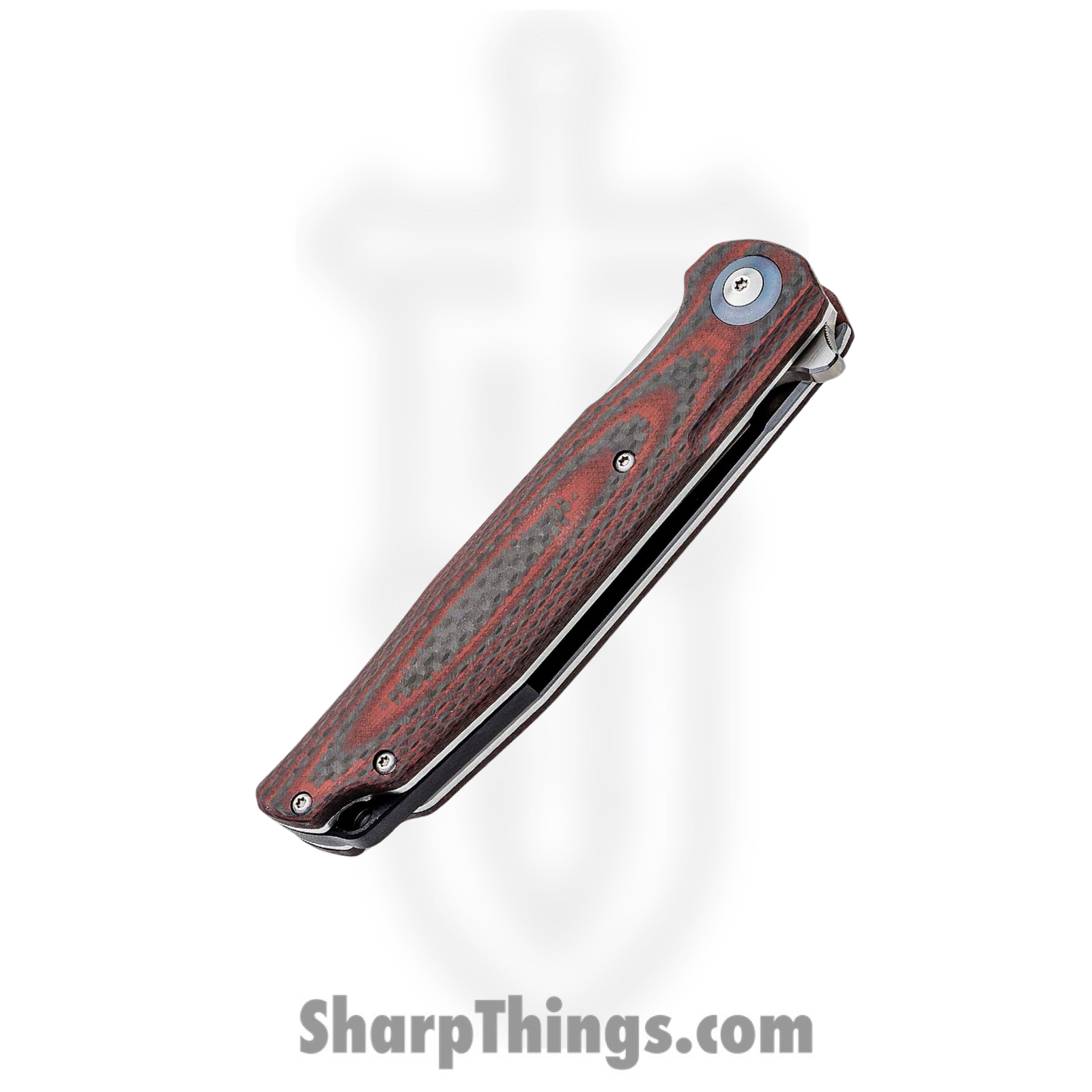 Bestech Knives - BTKG19F - Ascot - Folding Knife - D2 Satin Drop Point - G10 Carbon Fiber - Red Black - Image 2