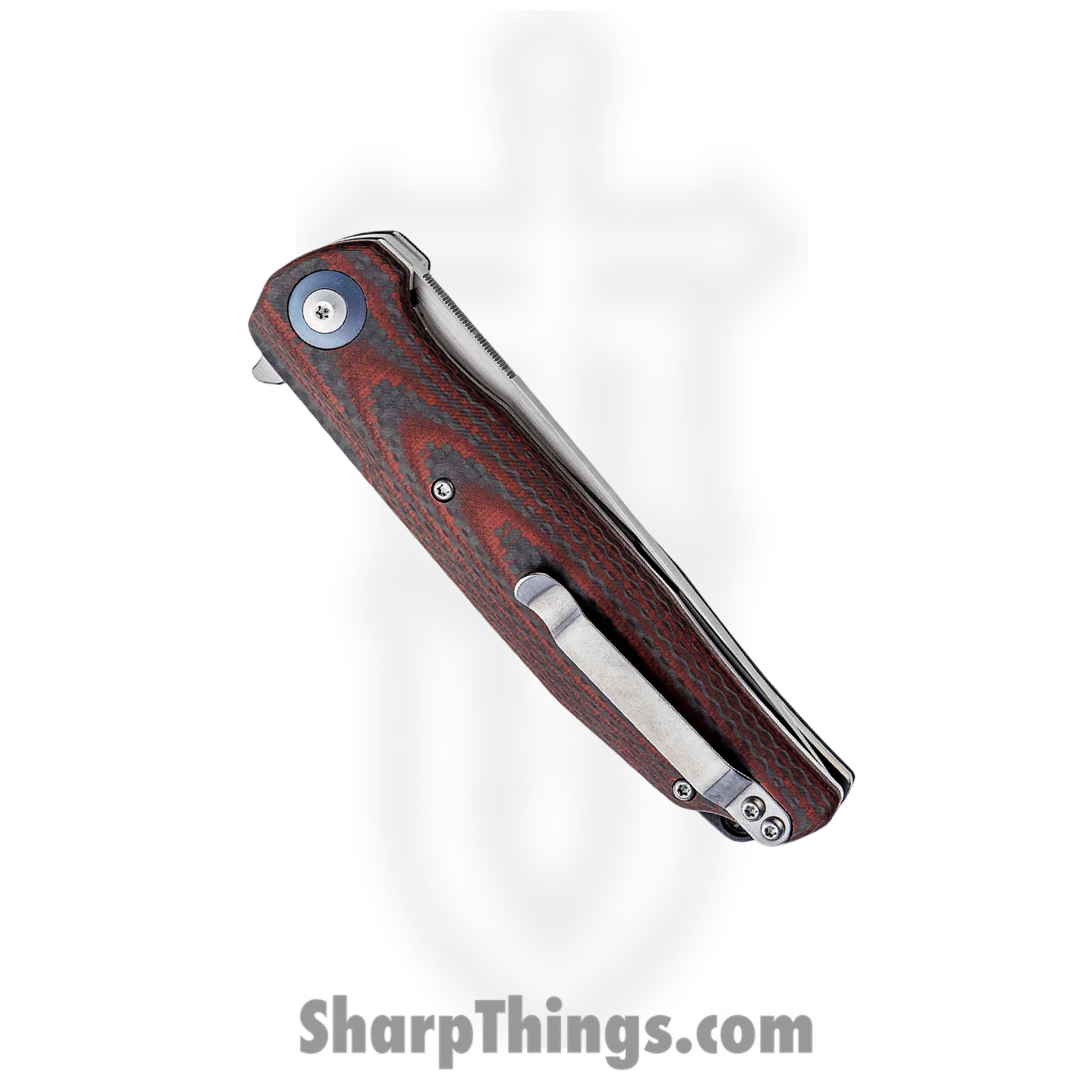 Bestech Knives - BTKG19F - Ascot - Folding Knife - D2 Satin Drop Point - G10 Carbon Fiber - Red Black - Image 3