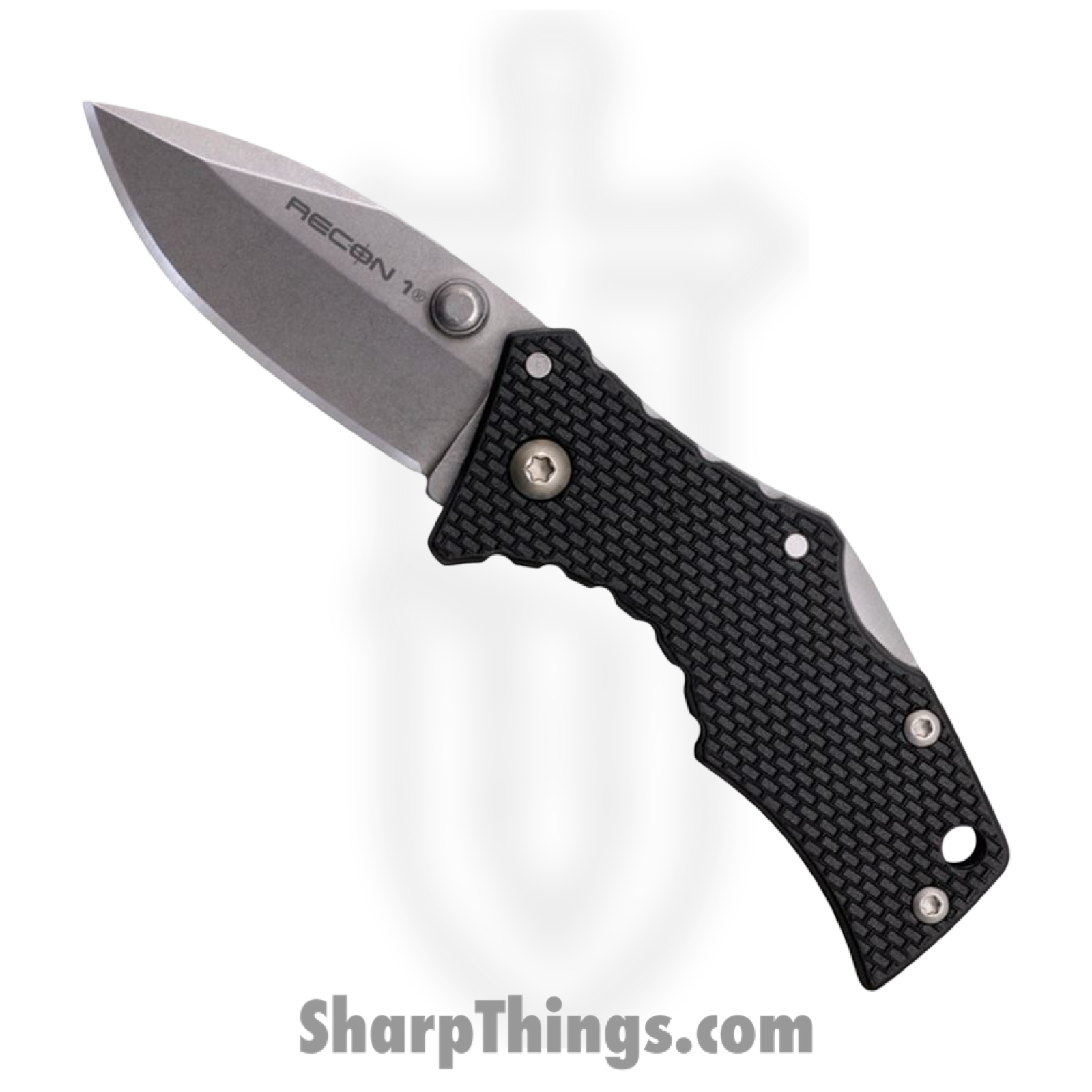 Cold Steel - CS27DS - Micro Recon - Folding Knife - 4034 SS Stonewash Spear Point - G10 Griv-Ex - Black