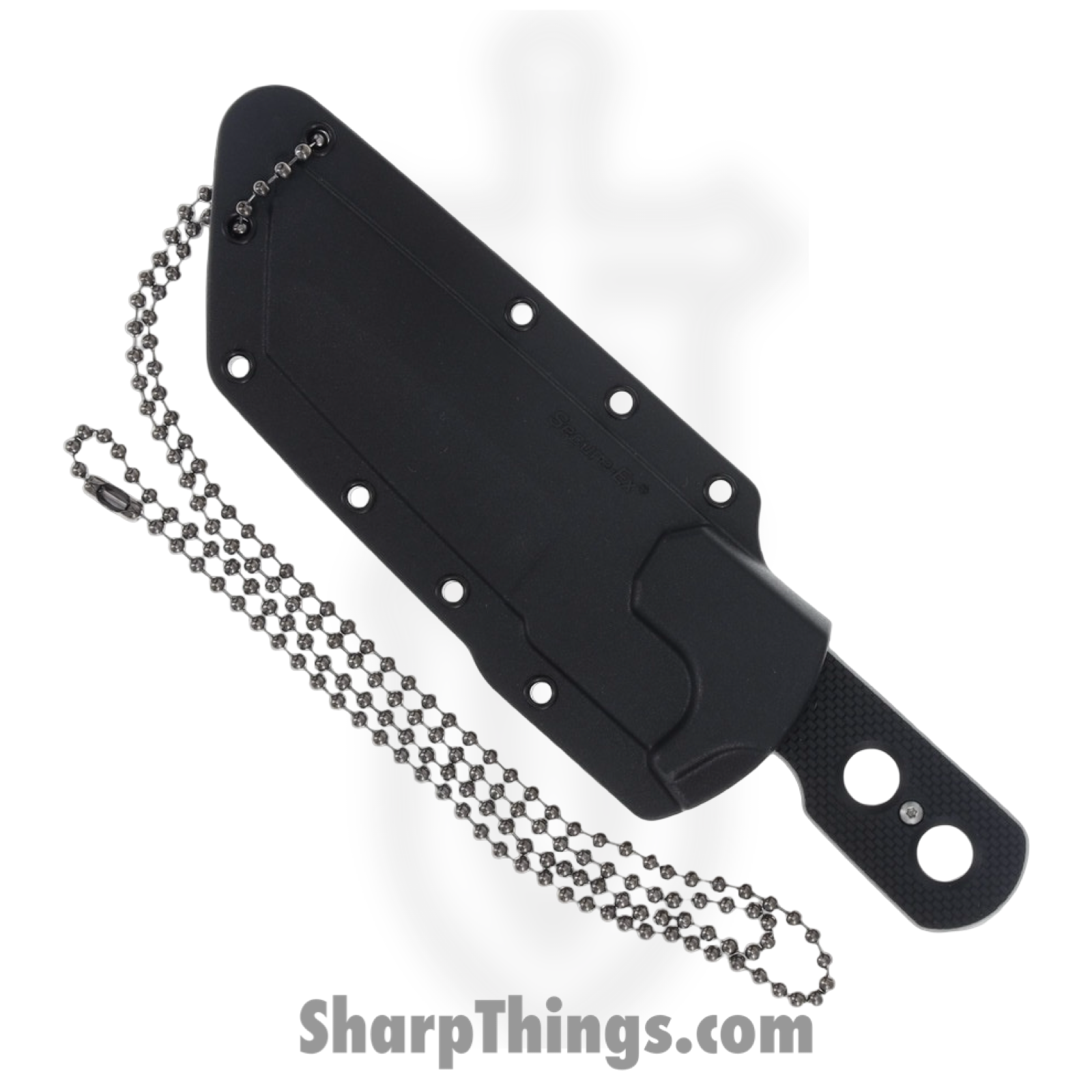 Cold Steel - CS49HTF - Mini Tac Tanto - Fixed Blade Knife - AUS-8A Blasted Tanto - Griv-Ex - Black - Image 3