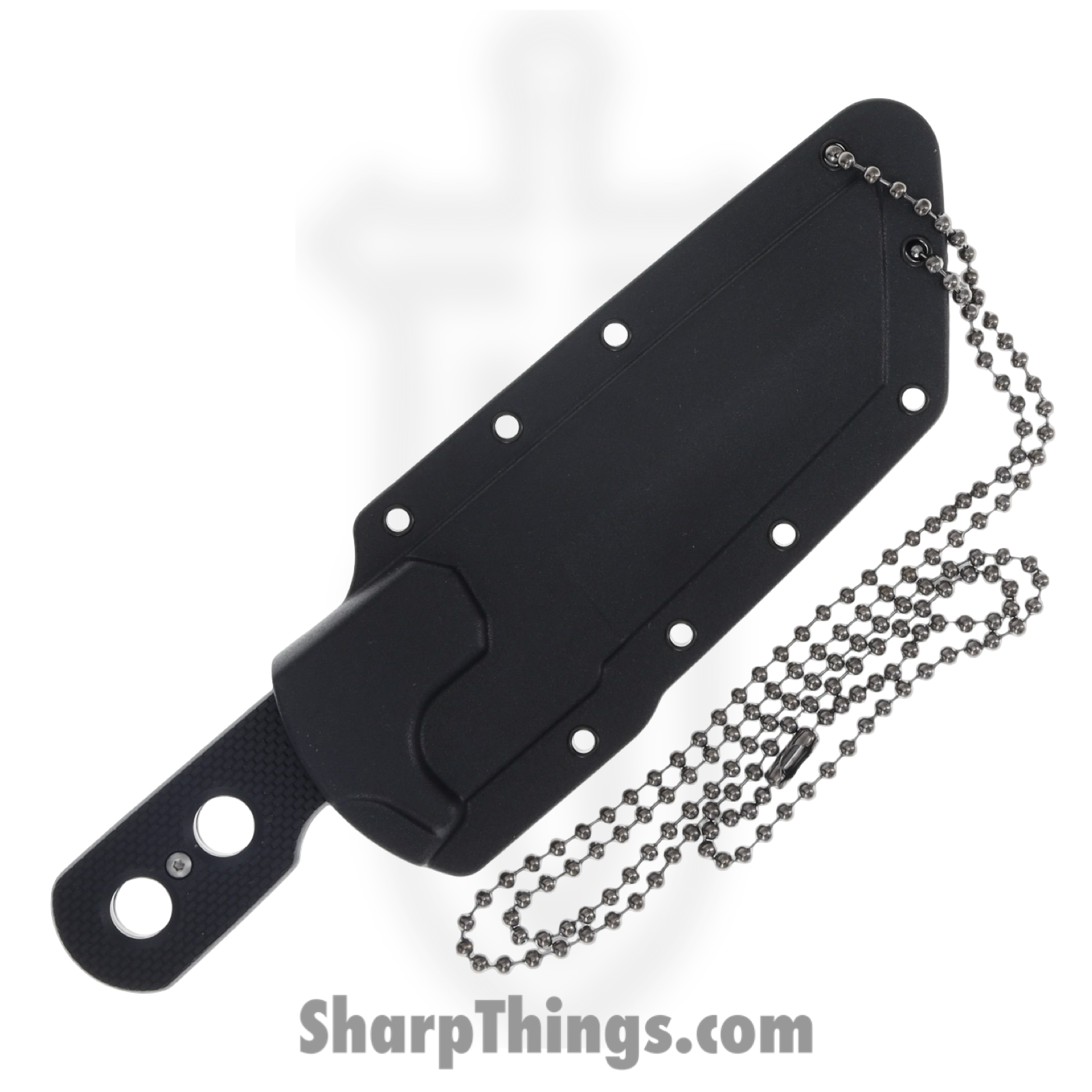 Cold Steel - CS49HTF - Mini Tac Tanto - Fixed Blade Knife - AUS-8A Blasted Tanto - Griv-Ex - Black - Image 4