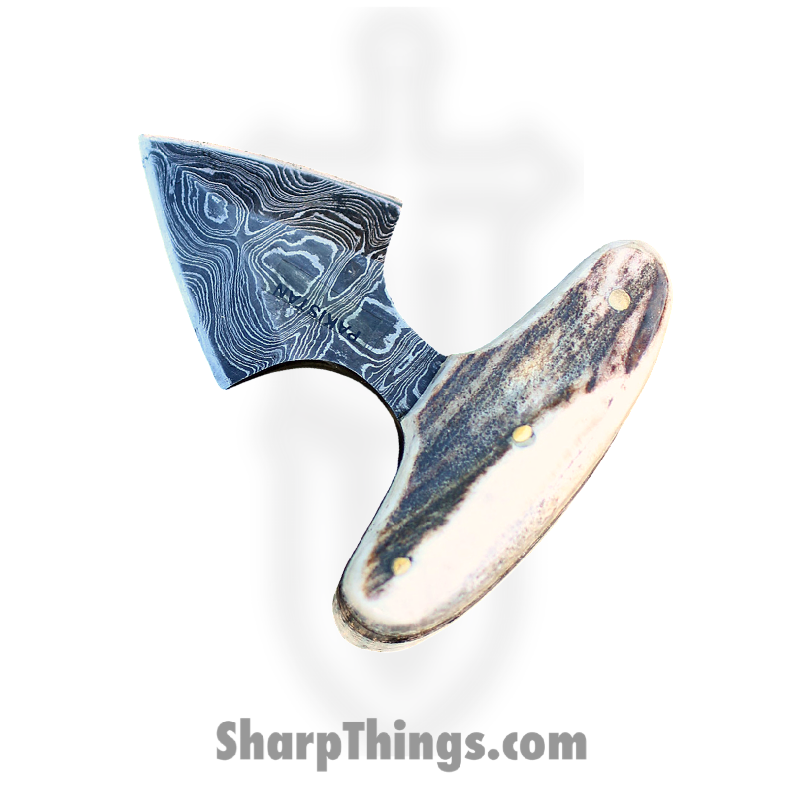 Damascus - DM1119 - Push Dagger - Fixed Blade Knife - Damascus - Stag - Brown