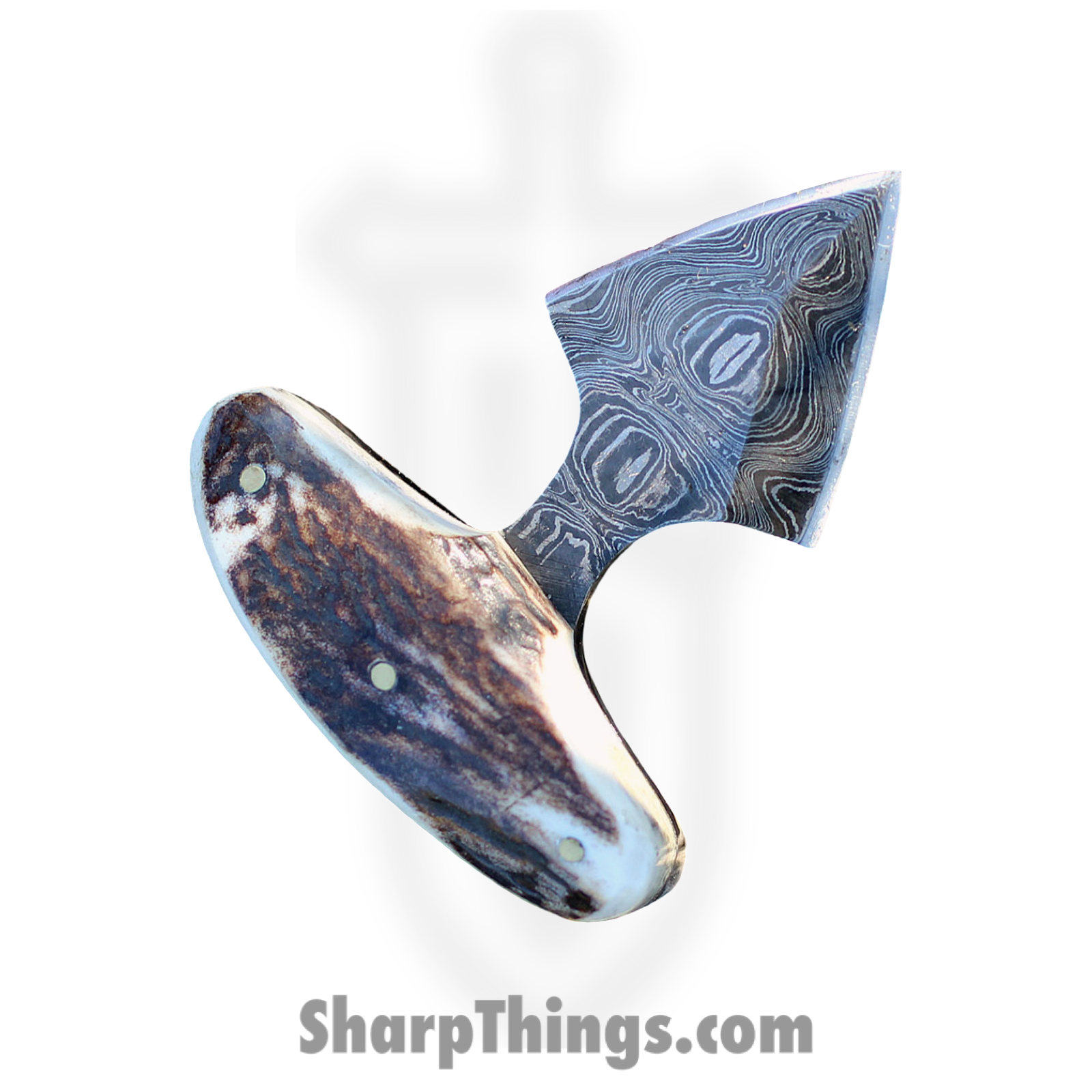 Damascus - DM1119 - Push Dagger - Fixed Blade Knife - Damascus - Stag - Brown - Image 2