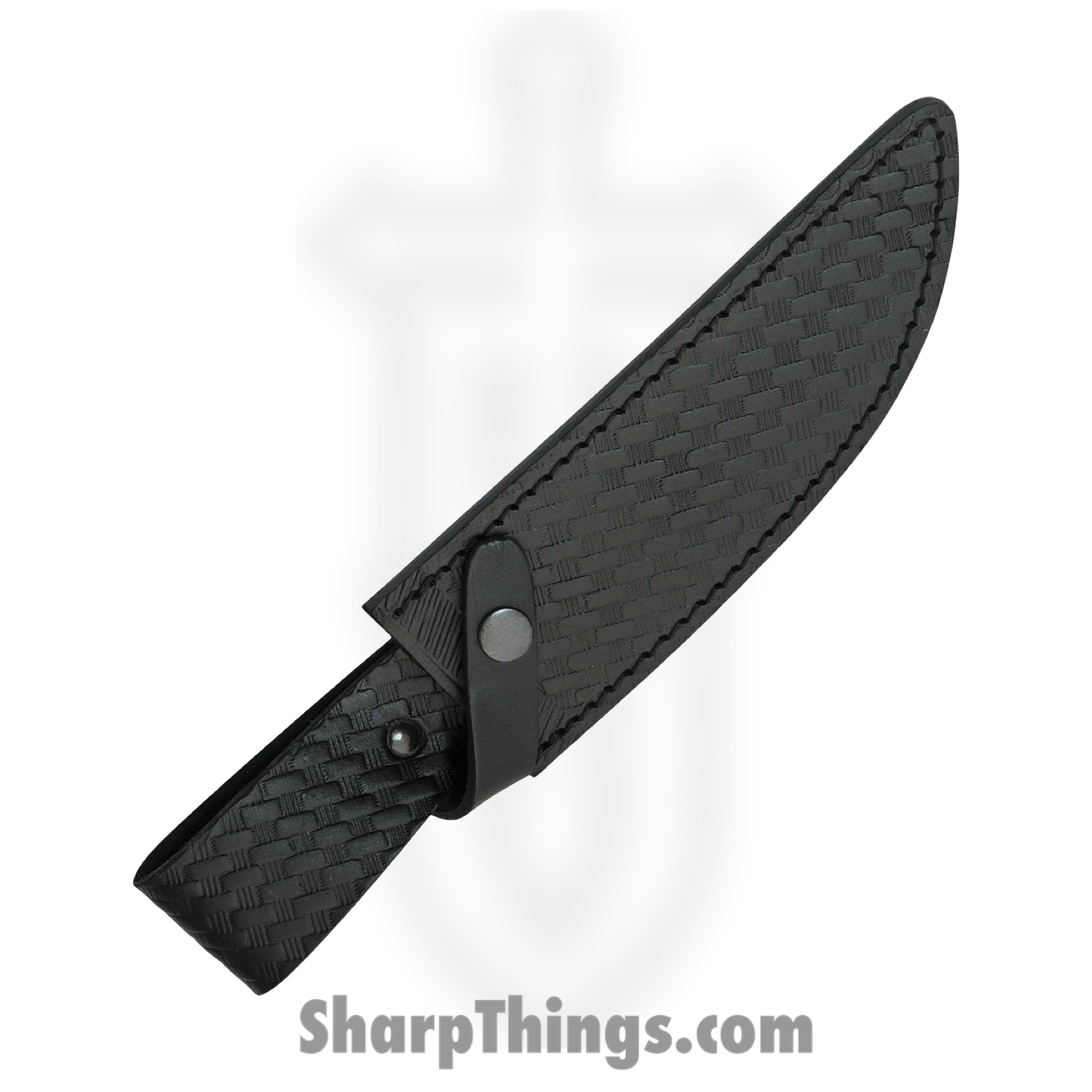 Damascus - DM1227LR - Hunter - Fixed Blade Knife - Damascus - Stacked Leather Buffalo Horn - Brown Black - Image 4