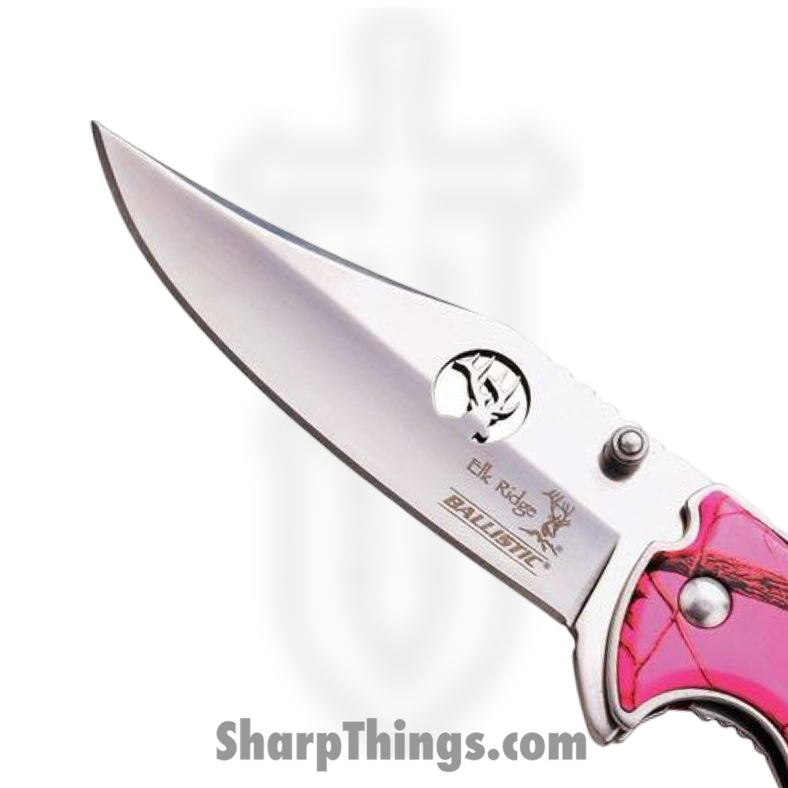 Elk Ridge - ERA540PC - A/O Linerlock - Folding Knife - Stainless Polished Clip Point - CF Aluminum Inlay - Pink Camo Silver - Image 2