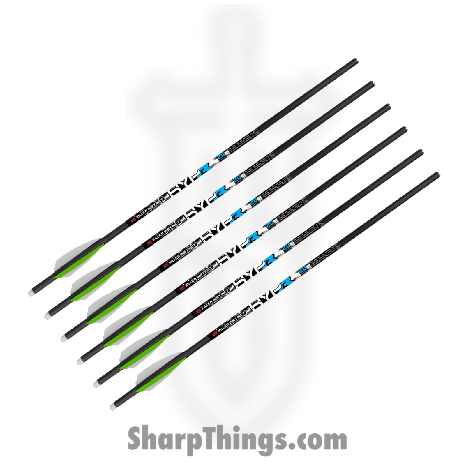 Killer Instinct - HYPR Lite 20 inch Crossbow Bolts 6 Pack - Carbon - Black