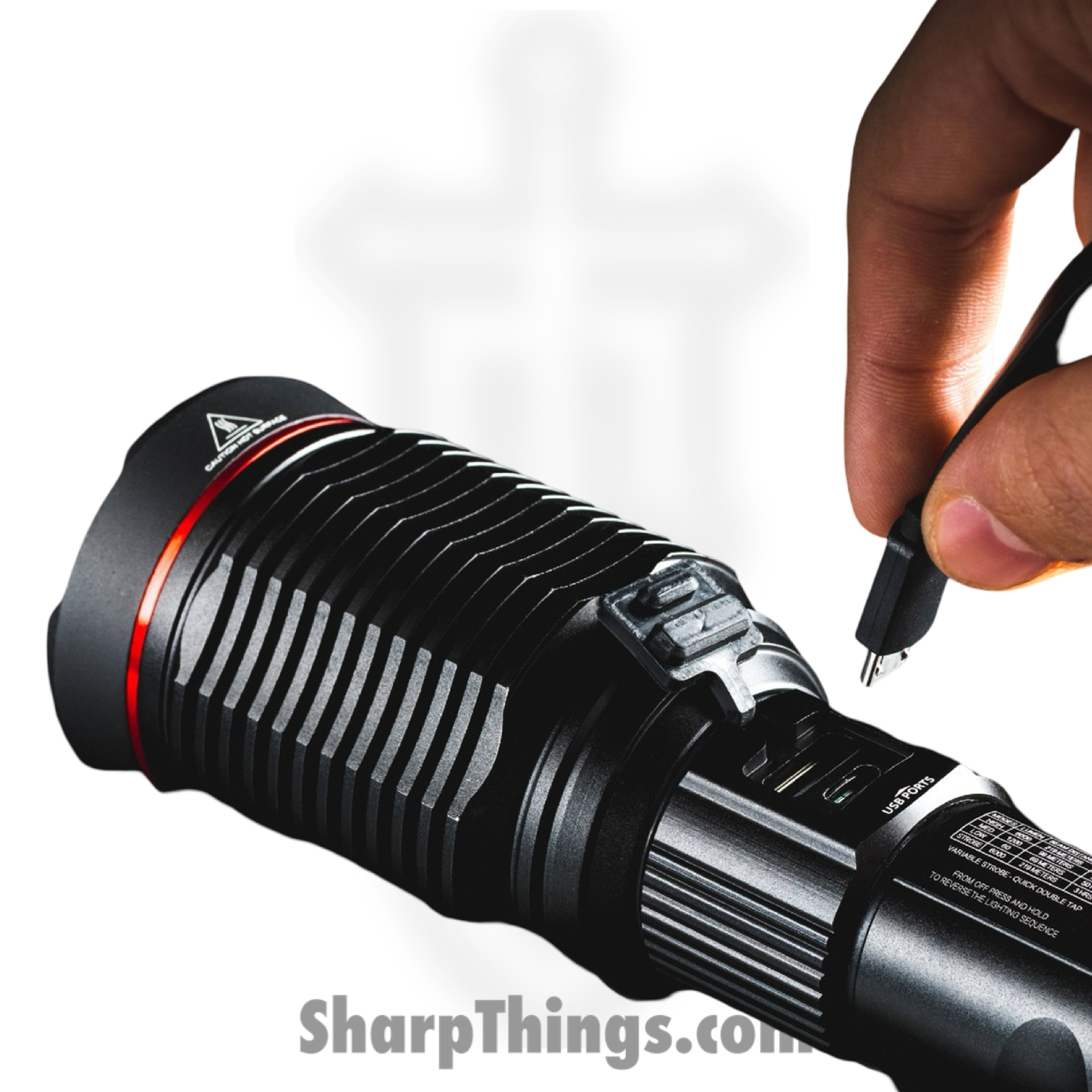 Nebo - NEB-FLT-0002 - Redline 6K LED Rechargeable Flashlight - Aluminum - Black - Image 2