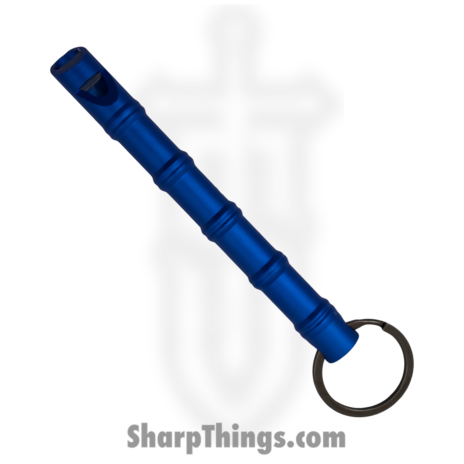 VOC - p15940bl - Whistle & Kubotan Keychain - Aluminum - Blue