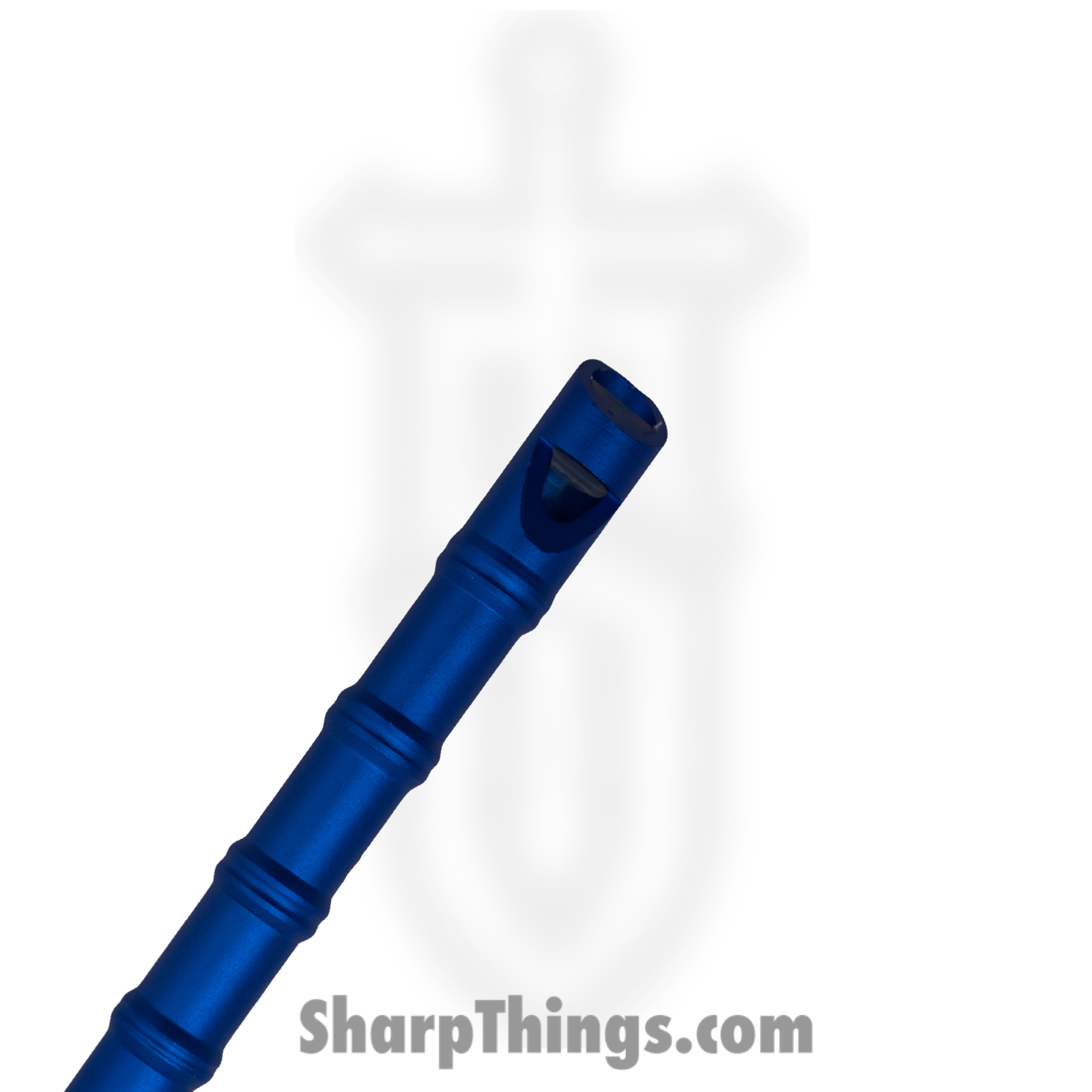 VOC - p15940bl - Whistle & Kubotan Keychain - Aluminum - Blue - Image 2