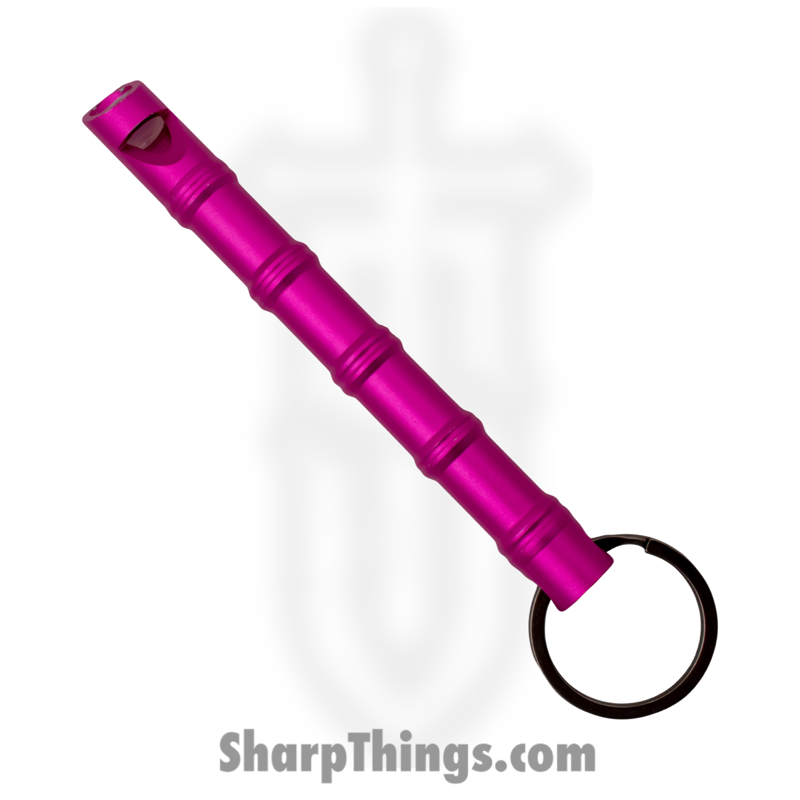 VOC - p15960hpk - Whistle & Kubotan Keychain - Aluminum - Pink