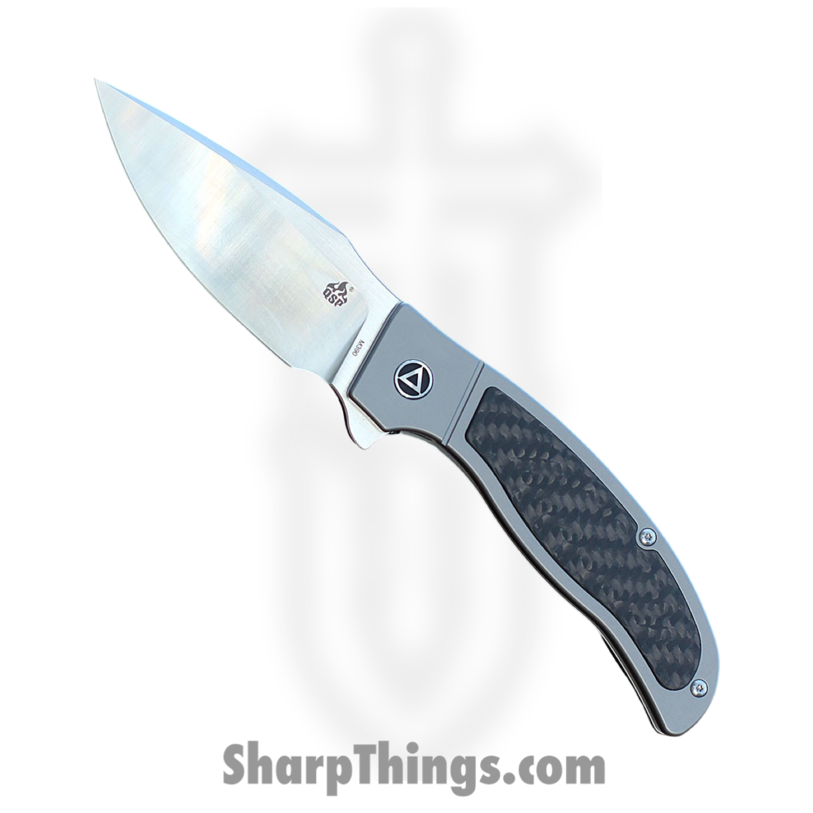 QSP - QS136-A - Legatus - Folding Knife - Bohler M390 Satin Drop Point - Titanium CF Inlay - Gray Black