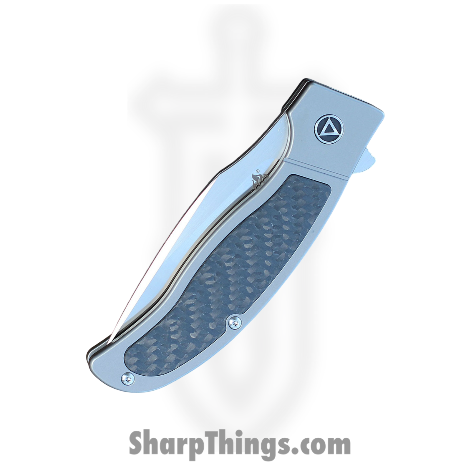 QSP - QS136-A - Legatus - Folding Knife - Bohler M390 Satin Drop Point - Titanium CF Inlay - Gray Black - Image 3