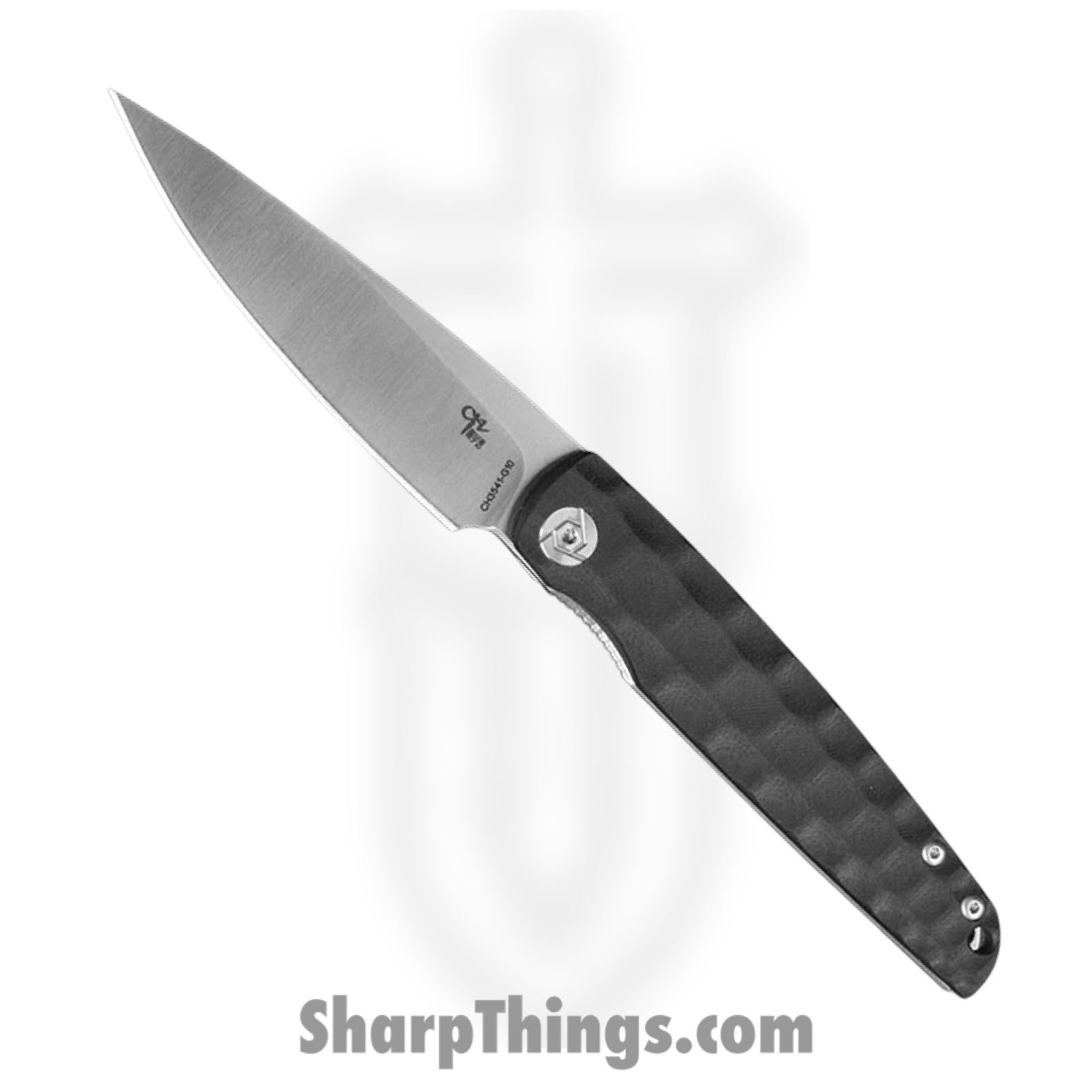 CH Knives - 3541G10BK - Tactical - Folding Knife - D2 Satin Spear Point - G10 - Black