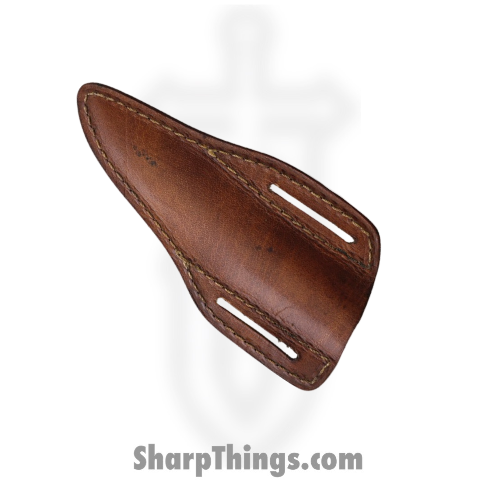 BenJahmin Knives - BKA017 - Stacked Leather Hunter - Fixed Blade Knife - 440C SS Mirror Clip Point - Leather Rosewood Brass - Brown - Image 2