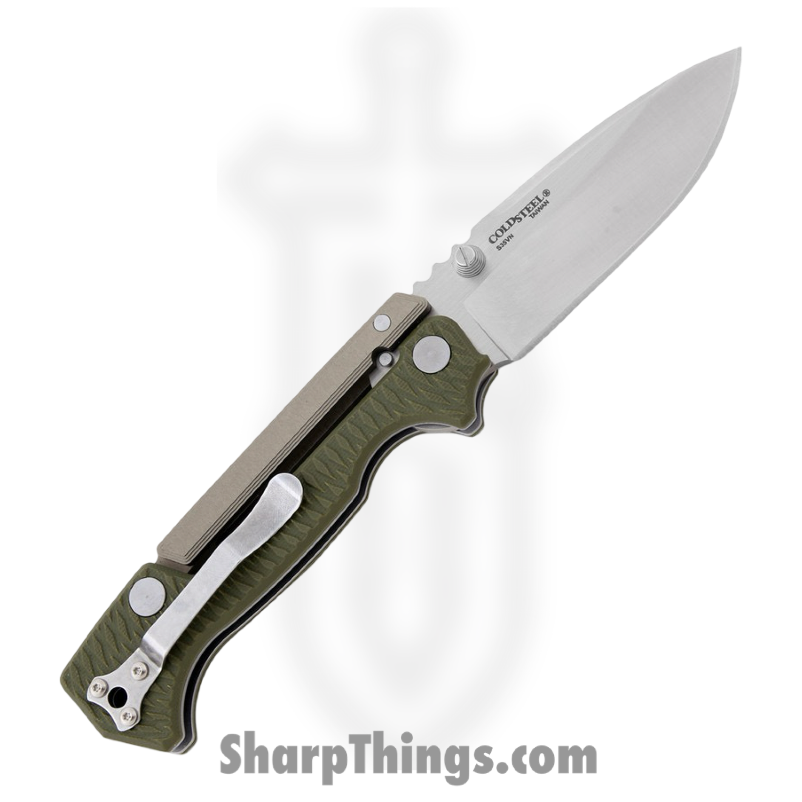 Cold Steel - CS58SQ - AD-15 - Folding Knife - S35VN Stonewash Drop Point - G10 - OD Green - Image 2