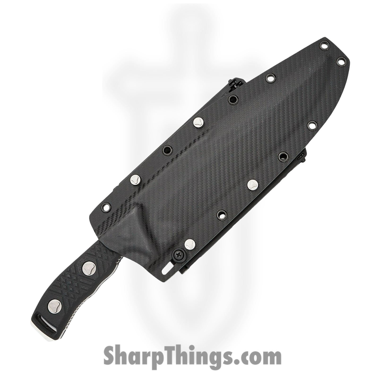 Microtech - 104-10 - Arbiter - Fixed Blade Knife - M390, 204P, Elmax, or XHP Stonewash Recurve - G10 - Black - Image 4