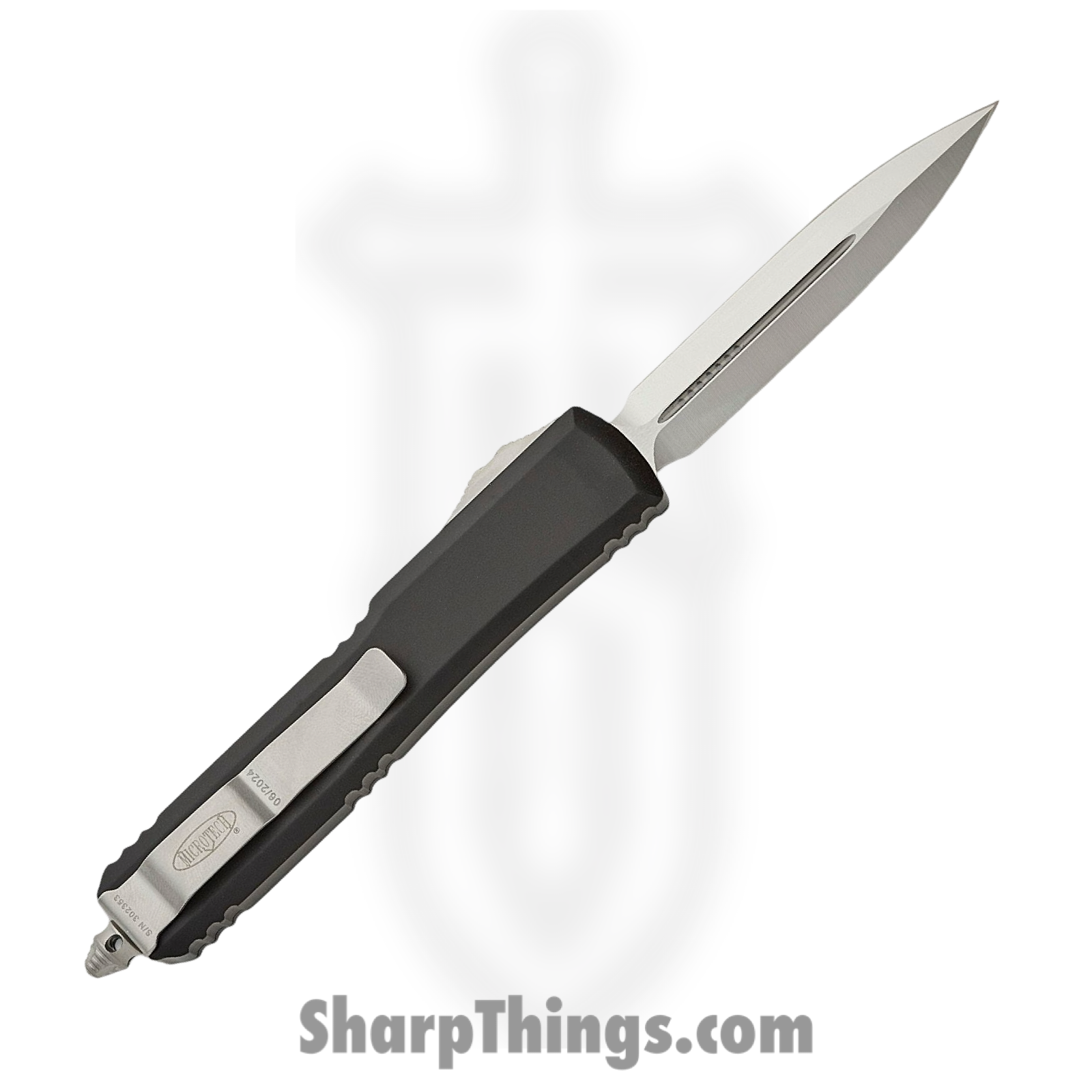 Microtech - 122-4 - Ultratech - OTF Auto - Elmax, M390, 204P Satin Dagger - 6061-T6 Aluminum - Black - Image 2