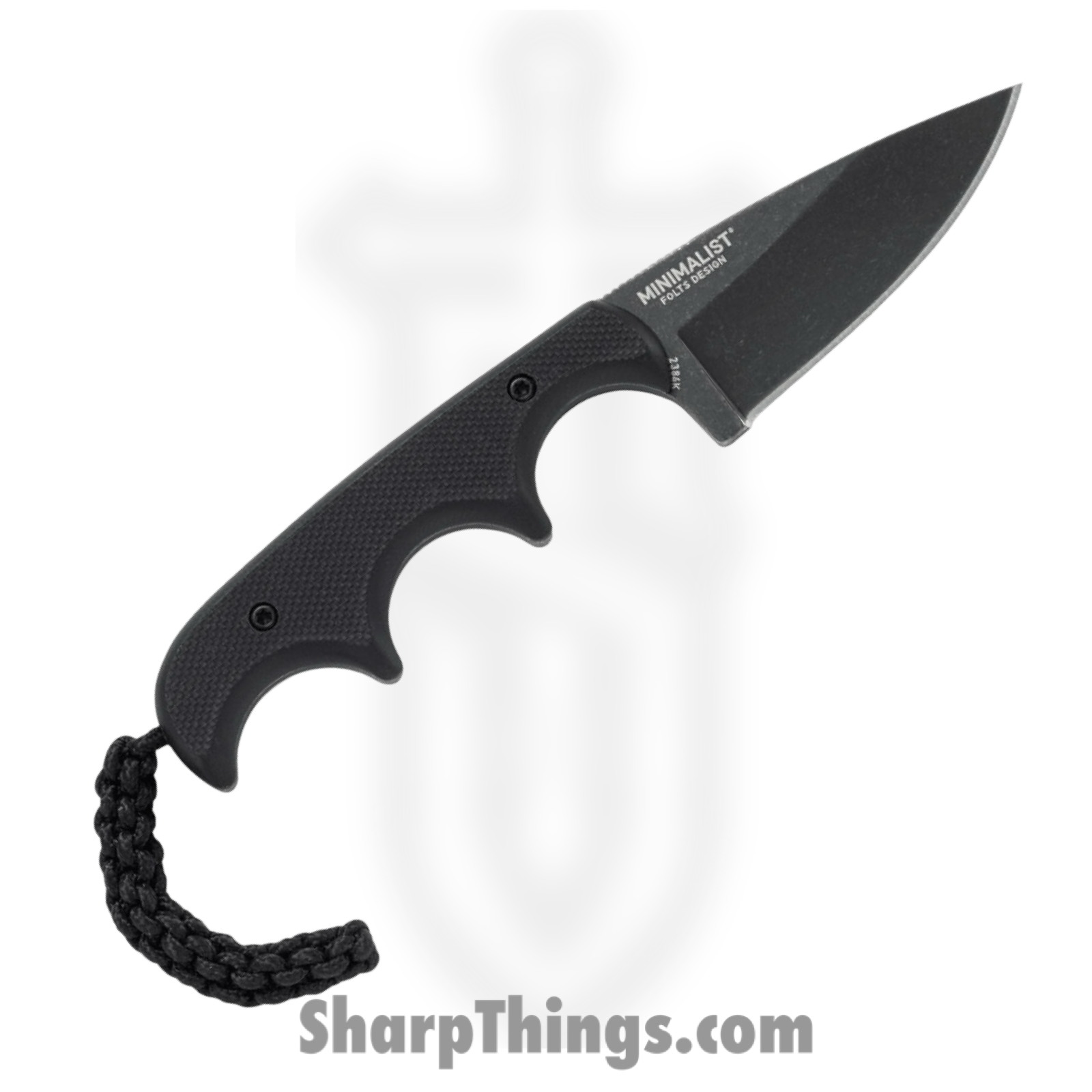 CRKT - 2384K - Minimalist - Fixed Blade Knife - 5Cr13MoV Coated Stonewash Drop Point - G10 - Black - Image 2