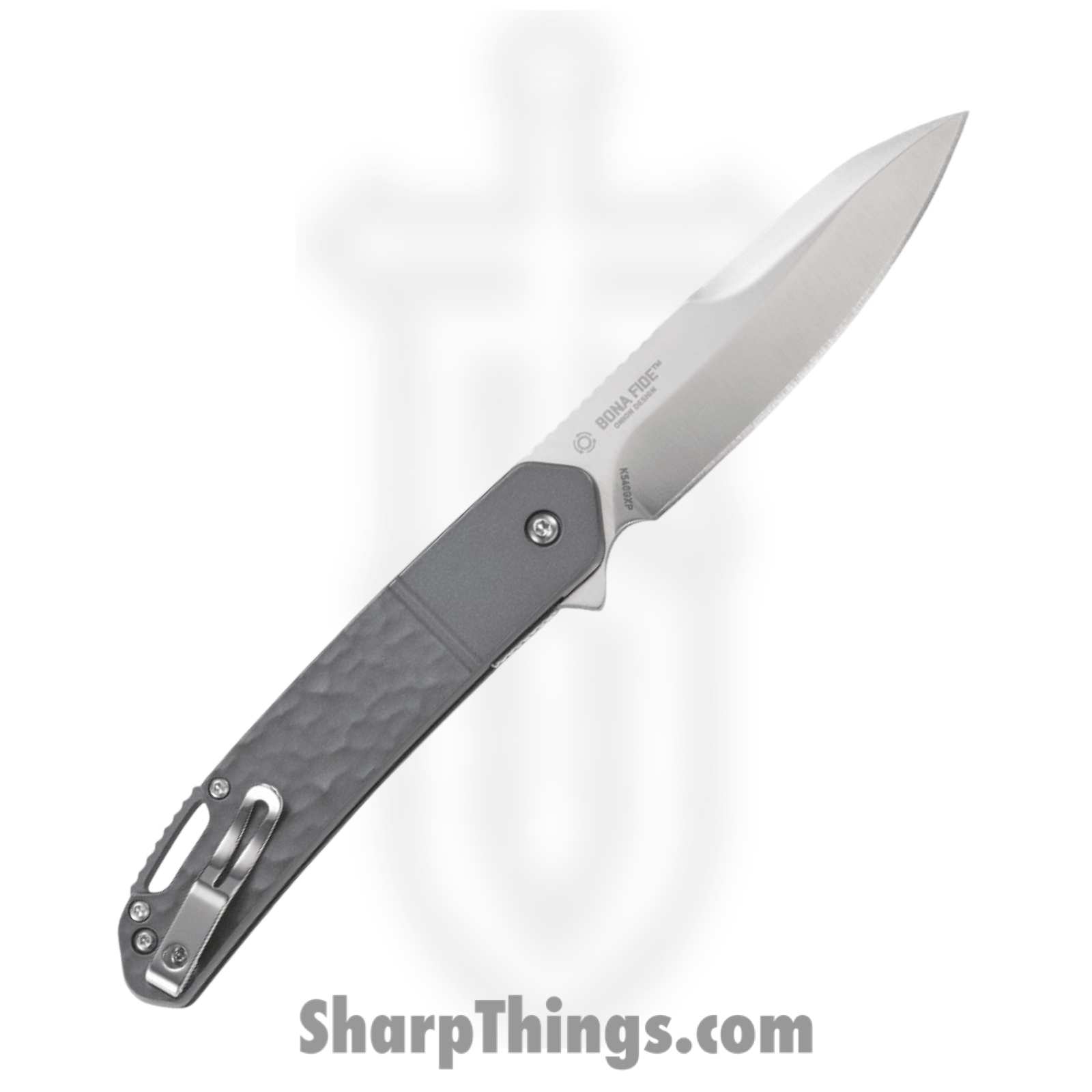 CRKT - K540GXP - Bona Fide - Folding Knife - D2 Satin Drop Point - Aluminum - Gray - Image 2