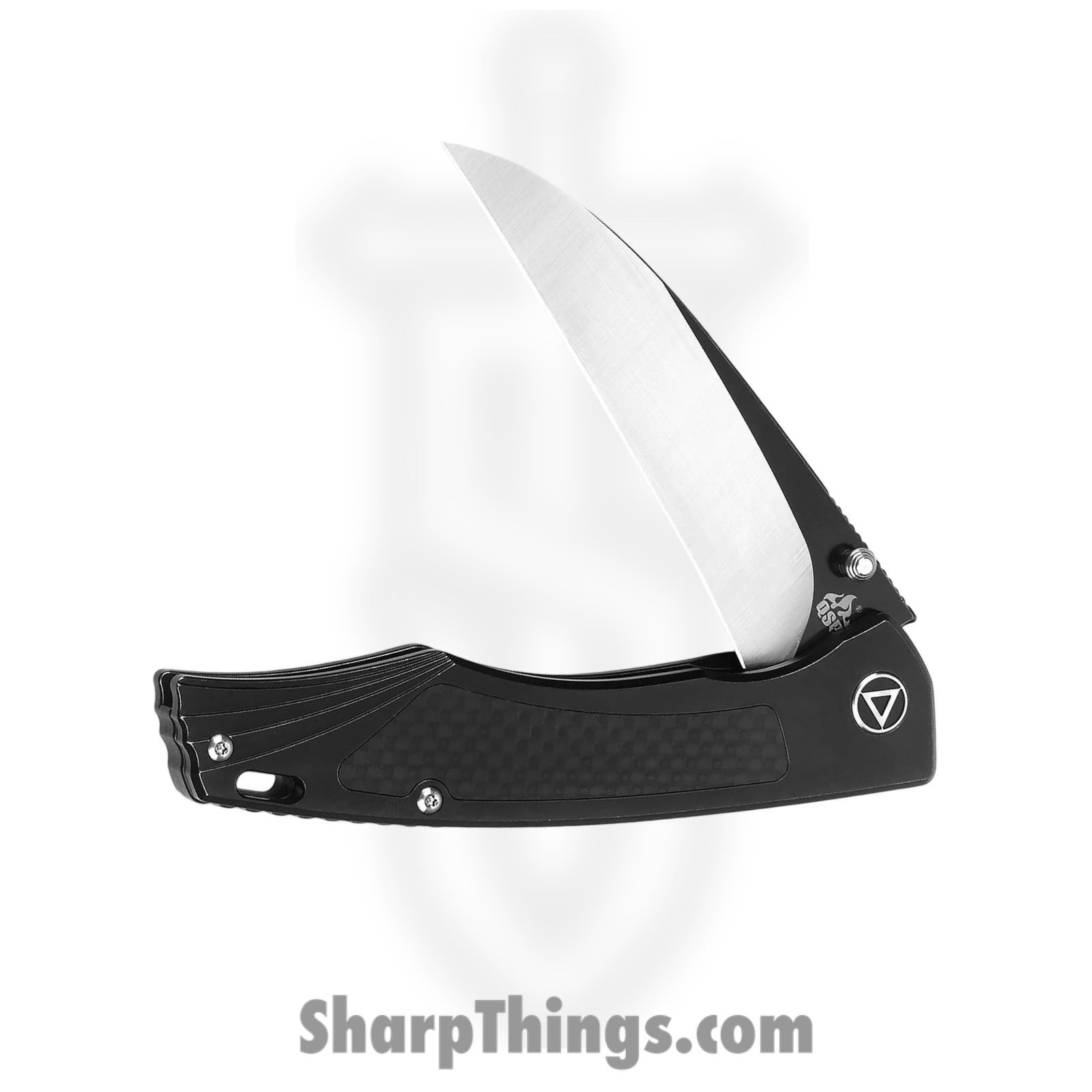 QSP - QS115C - Songbird - Folding Knife - S35VN Two Tone Sheepsfoot - Titanium CF Inlay - Black - Image 3