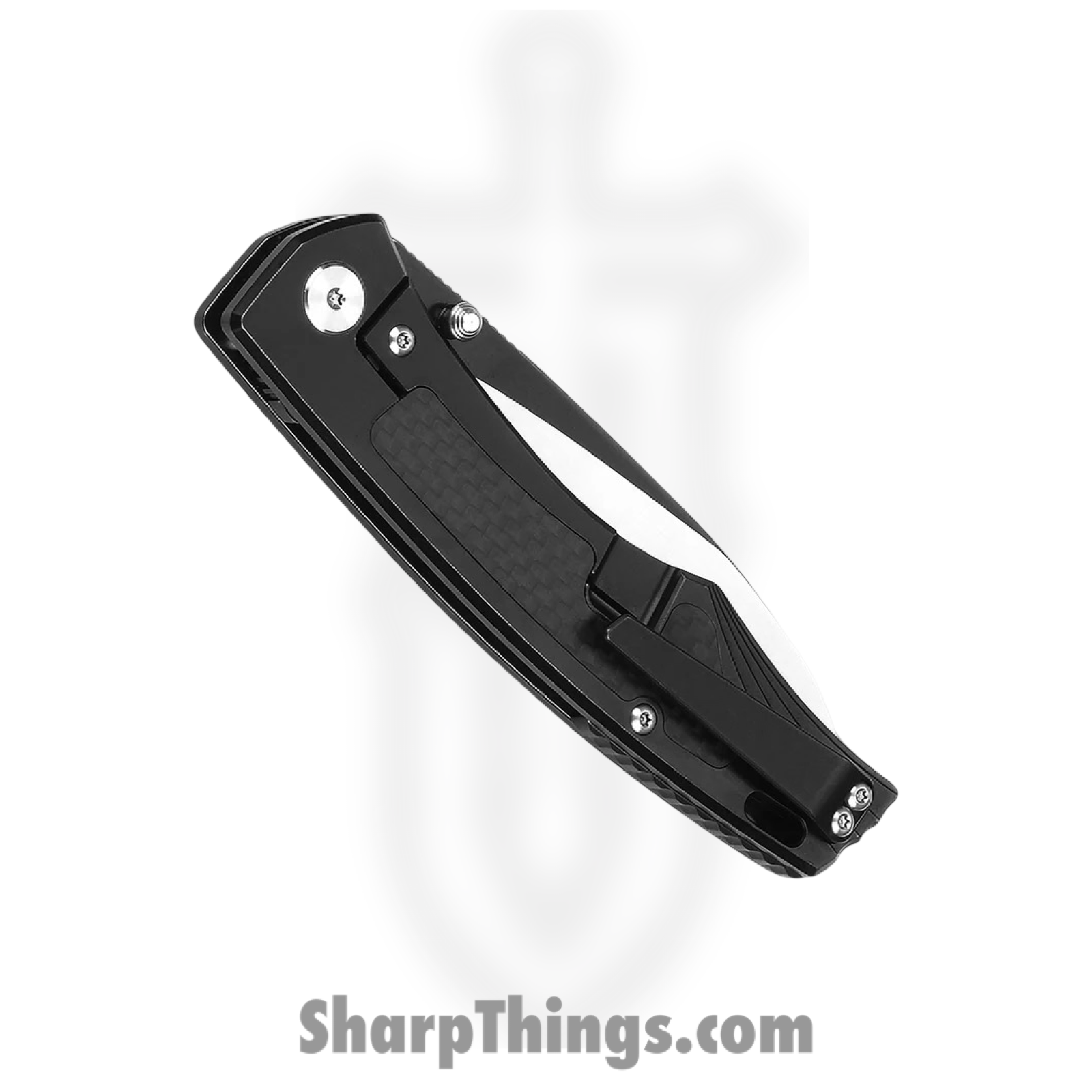 QSP - QS115C - Songbird - Folding Knife - S35VN Two Tone Sheepsfoot - Titanium CF Inlay - Black - Image 5