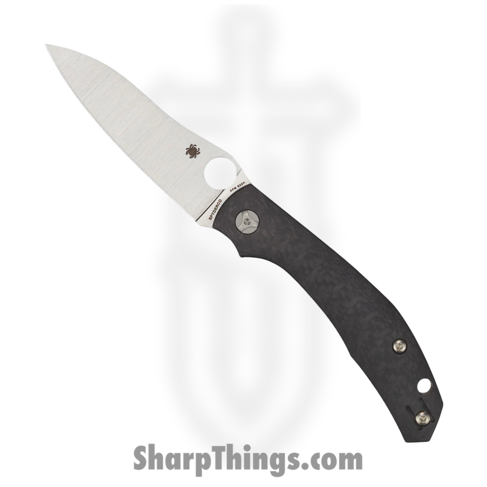 Spyderco - SC241CFP - Kapara - Folding Knife - S30V Satin Drop Point - Carbon Fiber - Black