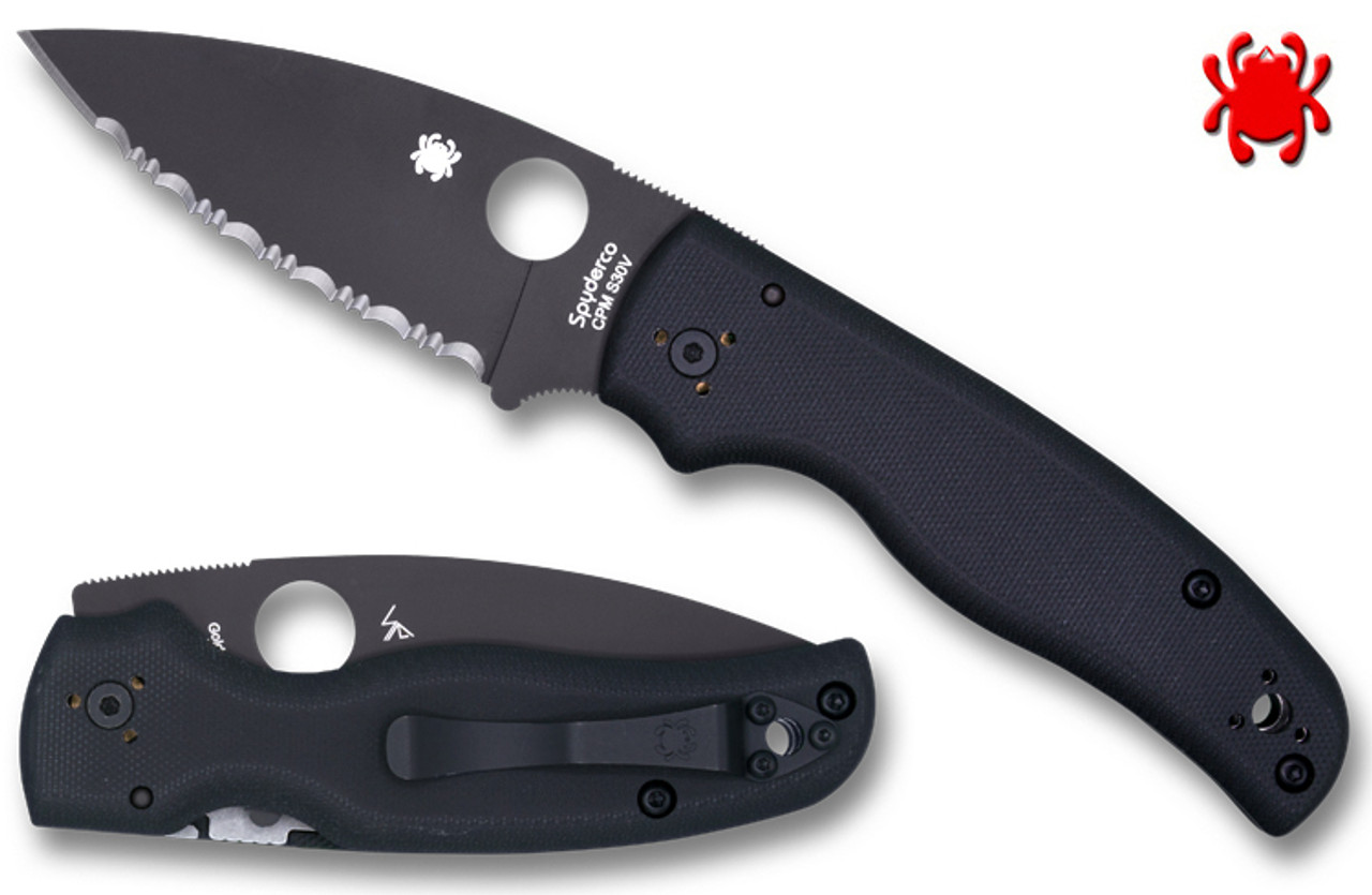 Spyderco - SC229GSBK - Shaman - Folding Knife - S30V Coated Drop Point - G10 - Black - Image 5